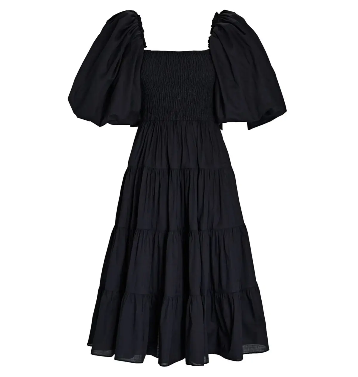Aje Cherished Puff Sleeve Midi Dress Black Size AU 6   - Image 3