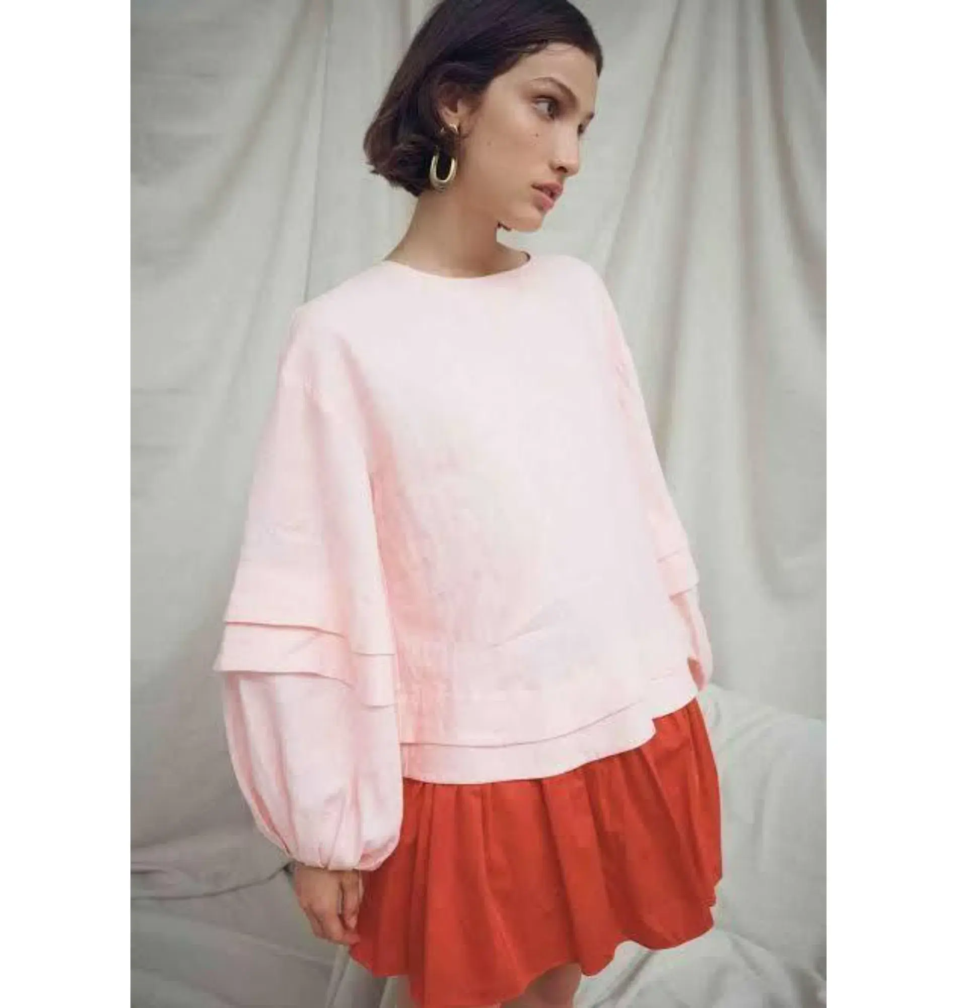 Aje Quietude Long Sleeve Mini Dress Red/Pink Size AU 6 - Image 3