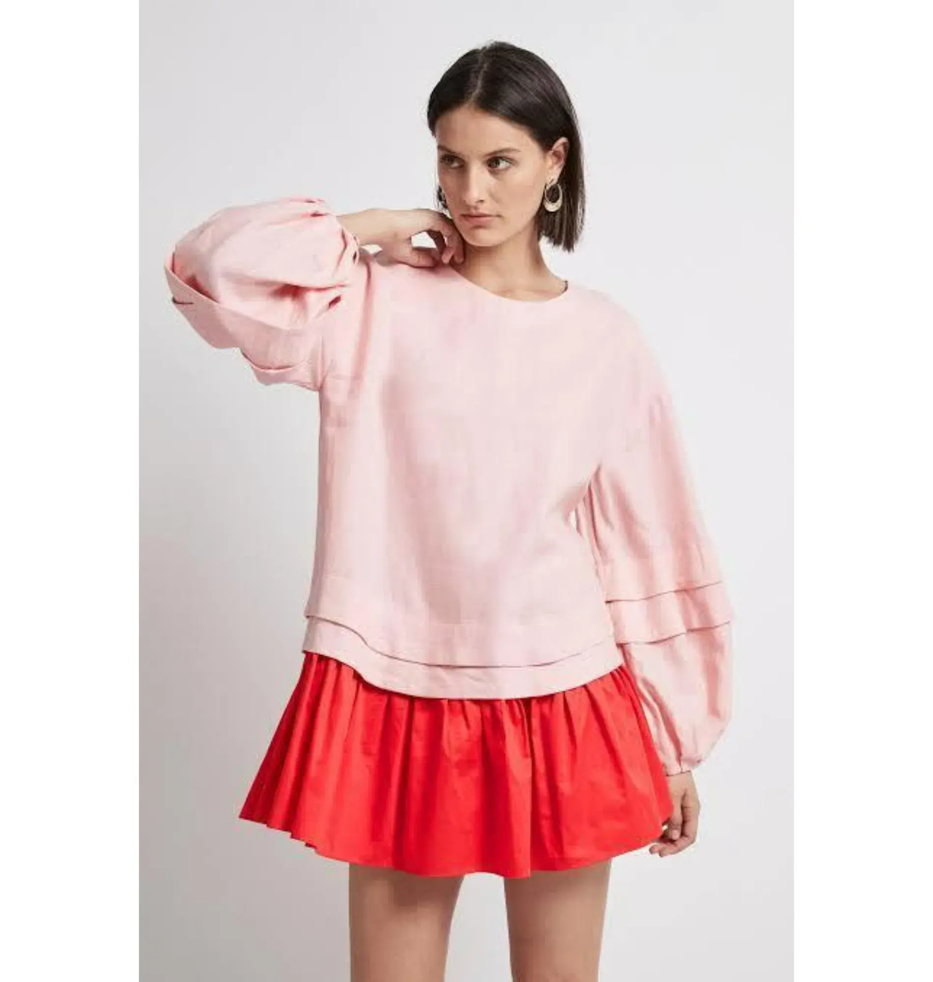 Aje Quietude Long Sleeve Mini Dress Red/Pink Size AU 6 - Image 2
