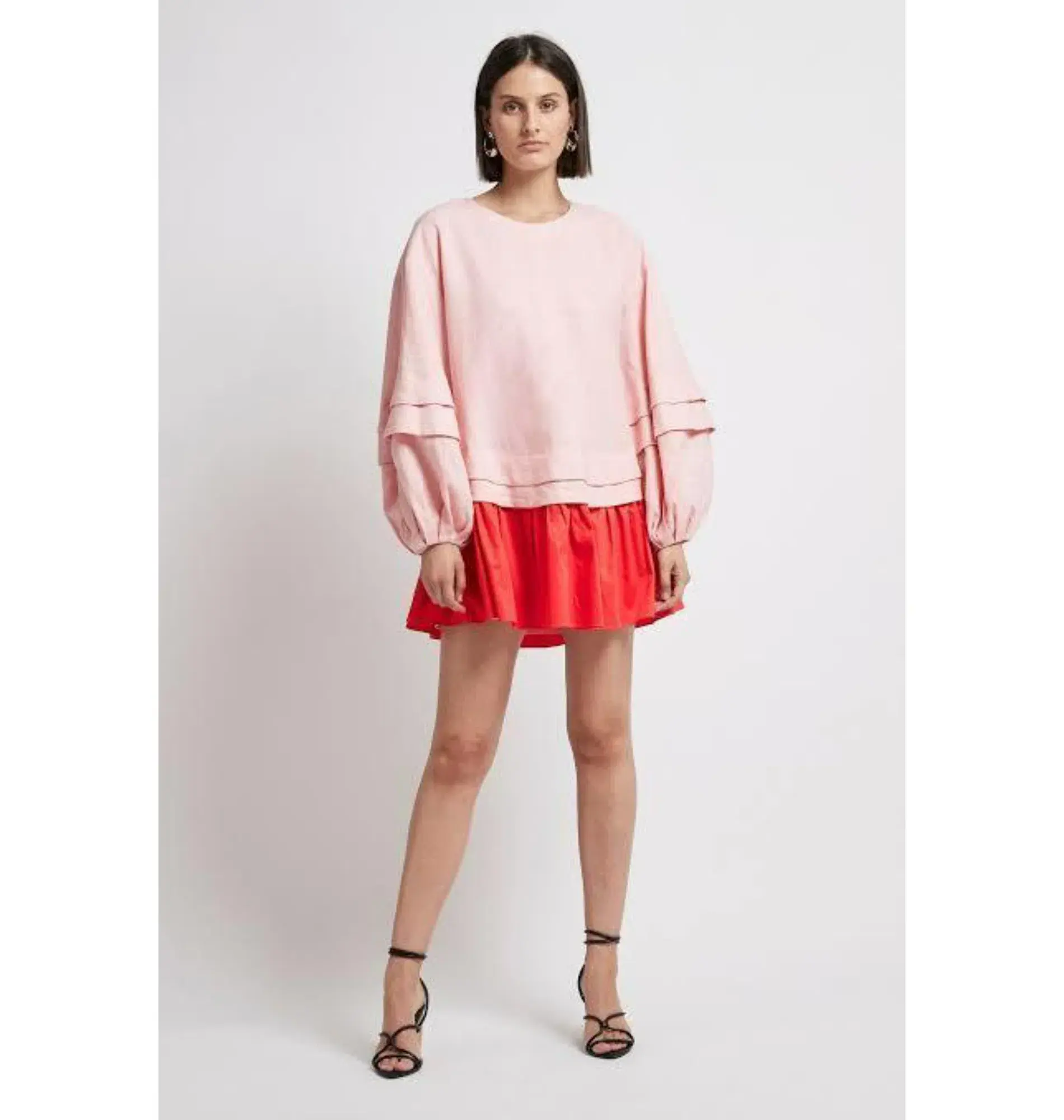 Aje Quietude Long Sleeve Mini Dress Red/Pink Size AU 6 - Image 1