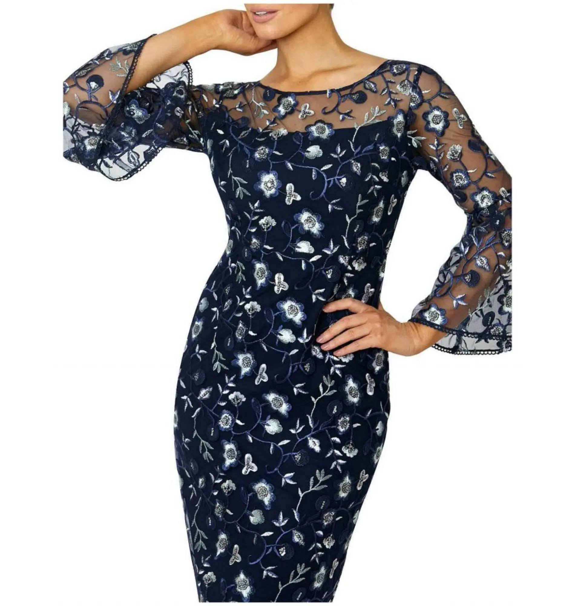 Anthea Crawford Ischia Dress in Navy Floral Size AU 18 - Image 2
