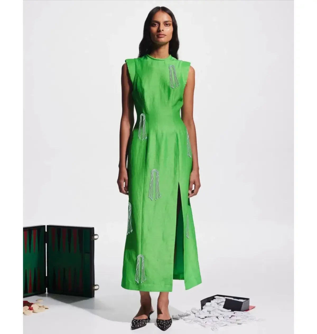 Alemais Dazzle Midi Dress in Green Size AU 8 - Image 1