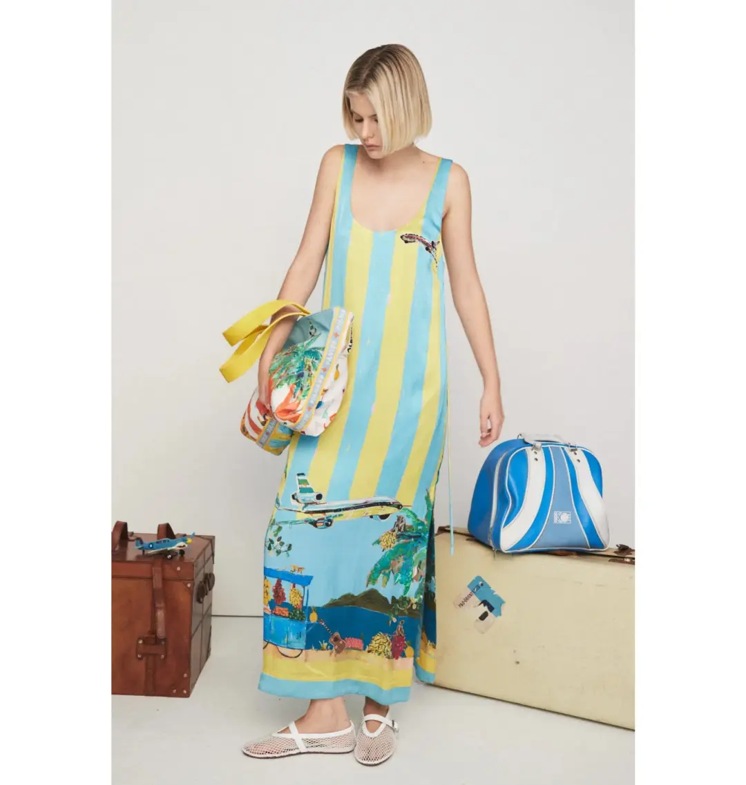 Alemais All Aboard Sleeveless Midi Dress Multi Size AU 10 for rent on The Volte - main image