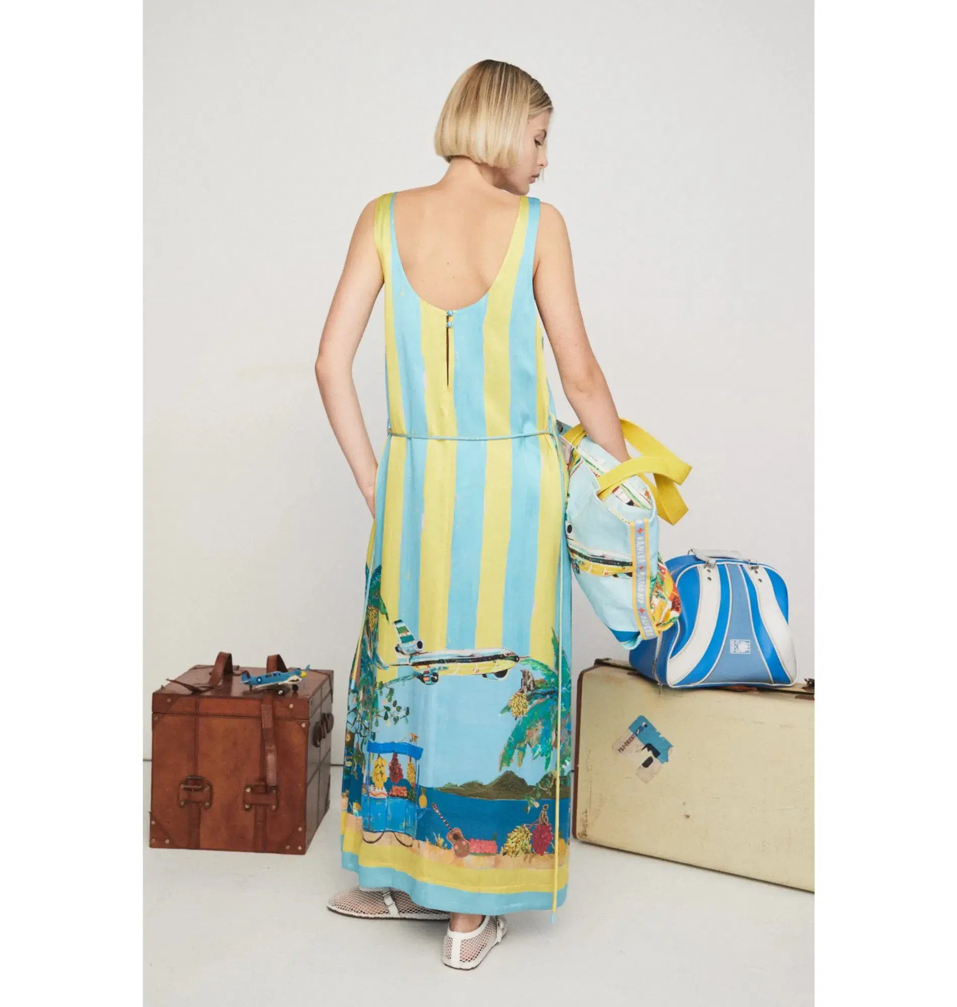 Alemais All Aboard Sleeveless Midi Dress Multi Size AU 10 - Image 3