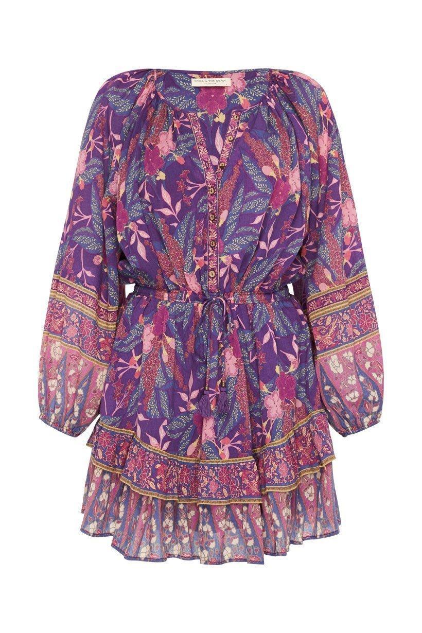 SPELL BIANCA LONG SLEEVE PLAYDRESS WISTERIA SIZE S - Image 1