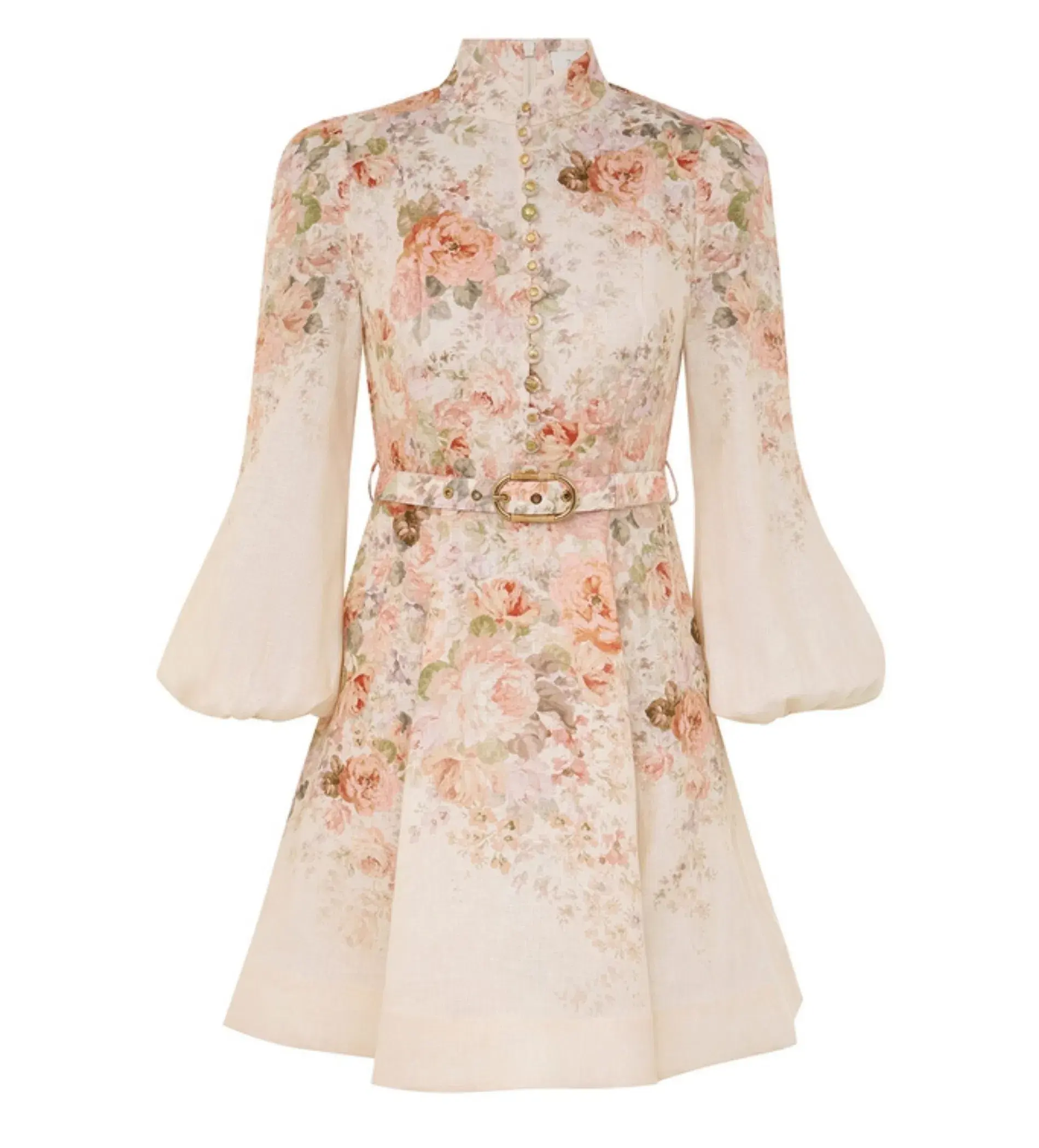Zimmermann The Illustration Buttoned Mini in Cream Rococo Floral Size 2/Au 12  - Image 2