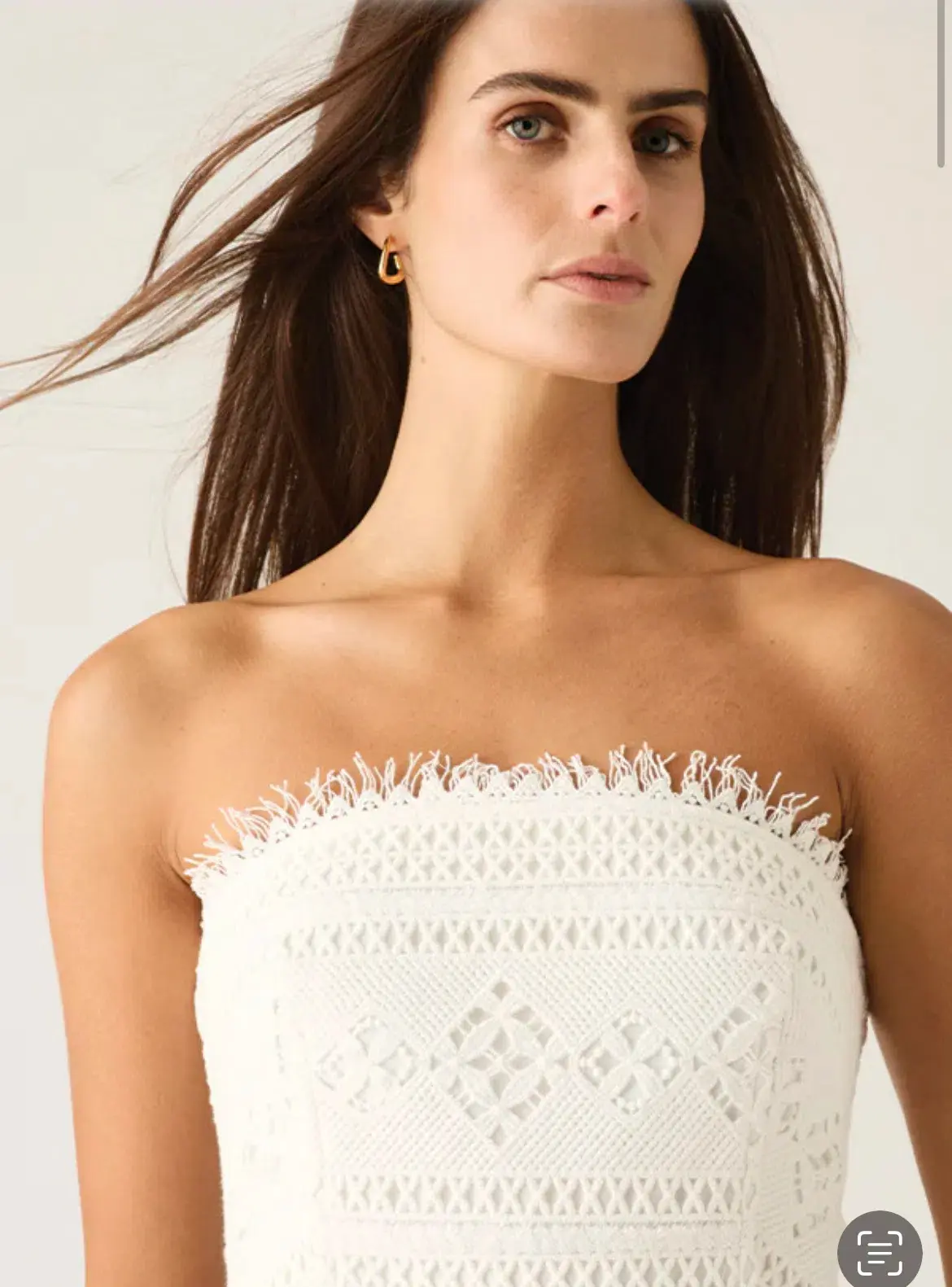 Mos The Label Daniela Textured Midi Dress Bright White Size 10  - Image 3