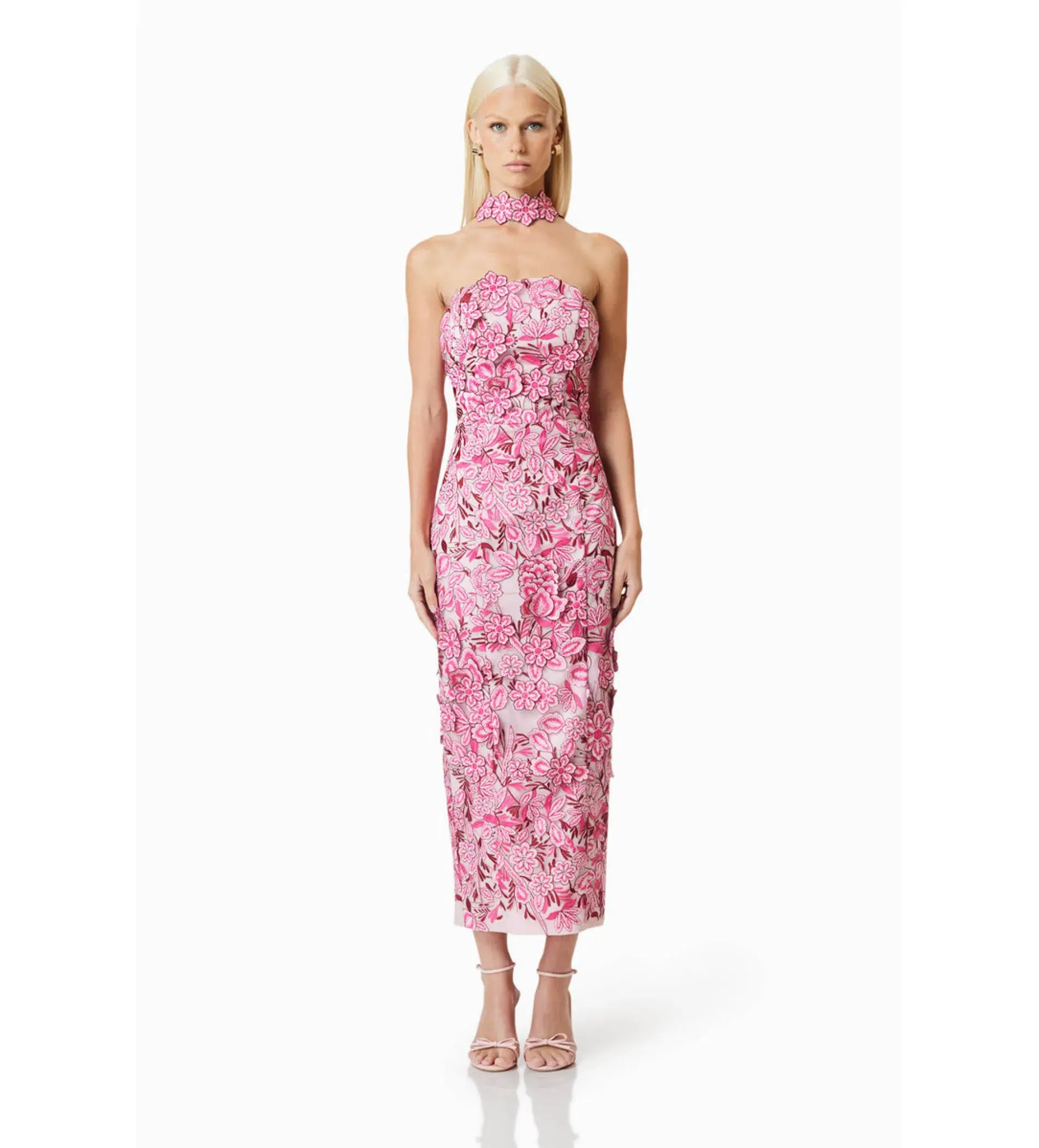 Elliatt Roseate Cocktail Midi Dress Pink Size 10  - Image 1