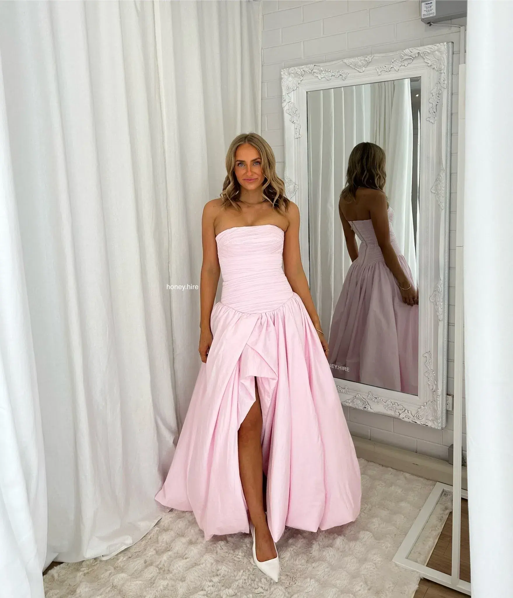 Aje Violette Bubble Hem Maxi Dress Pastel Pink Size 10  - Image 5