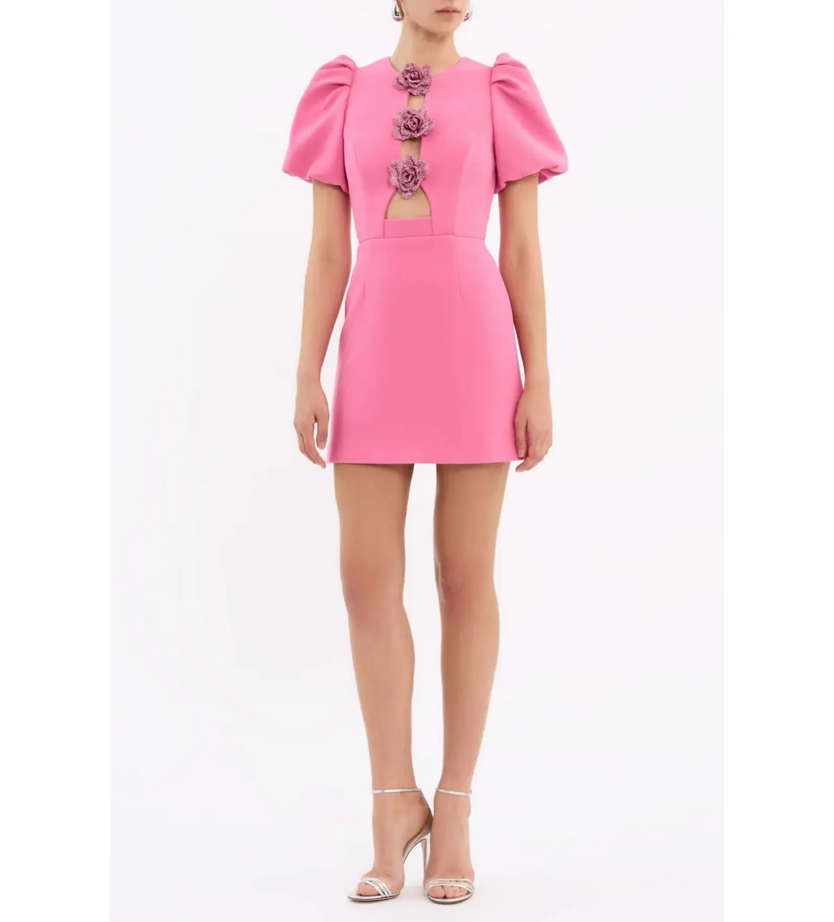 Rebecca Vallance Aubree Flower Mini Dress Pink  Size 8 - Image 4