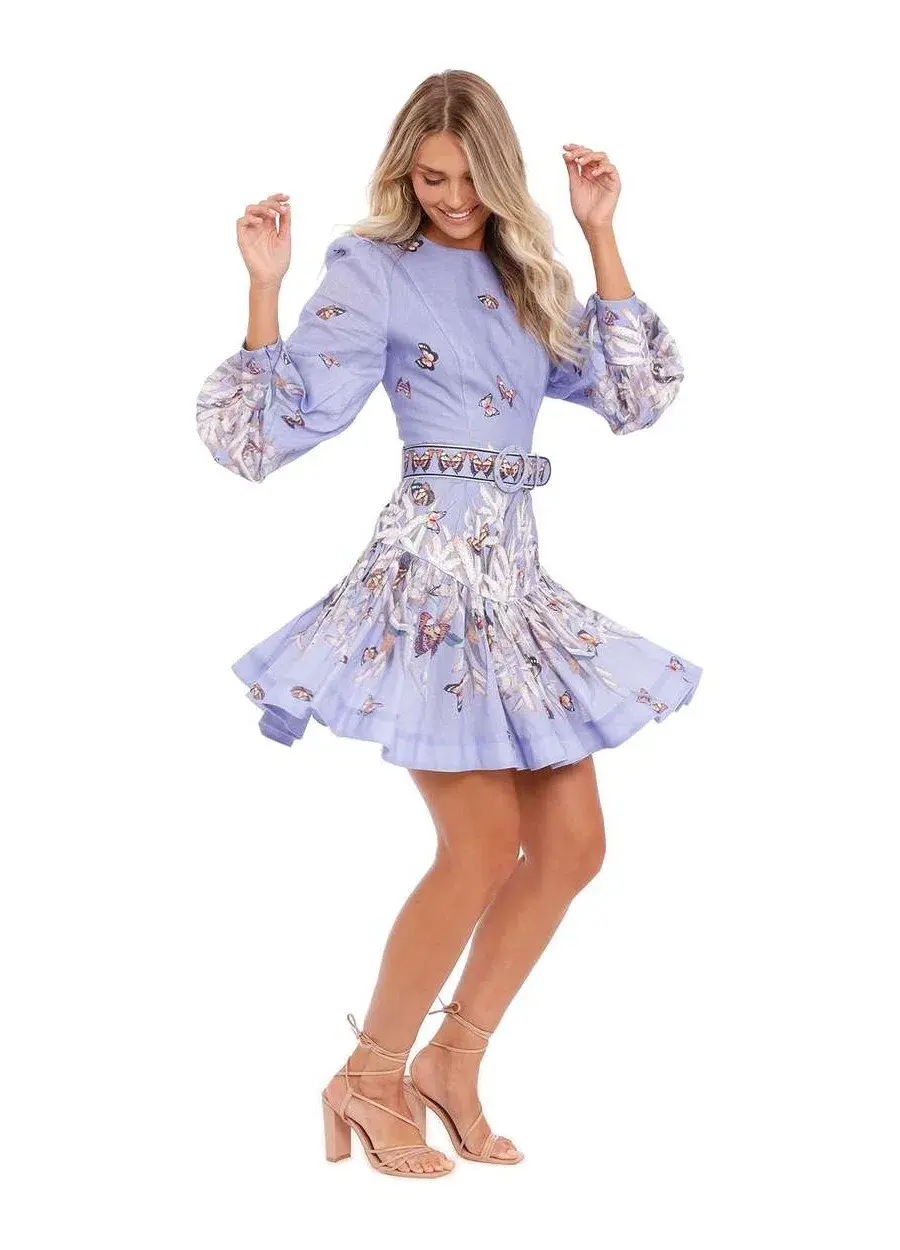 Zimmermann Botanica Belted Mini Dress in Pandanus Size 1 / AU 10 - Image 4