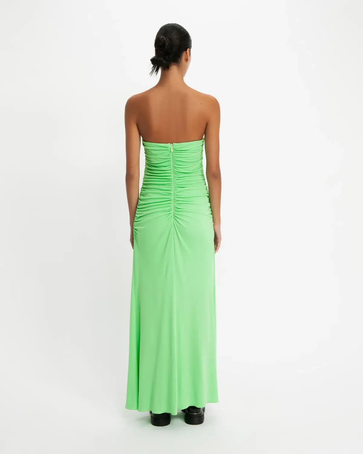Cue Bandeau Jersey Maxi Dress Summer Green Size 8 - Image 2
