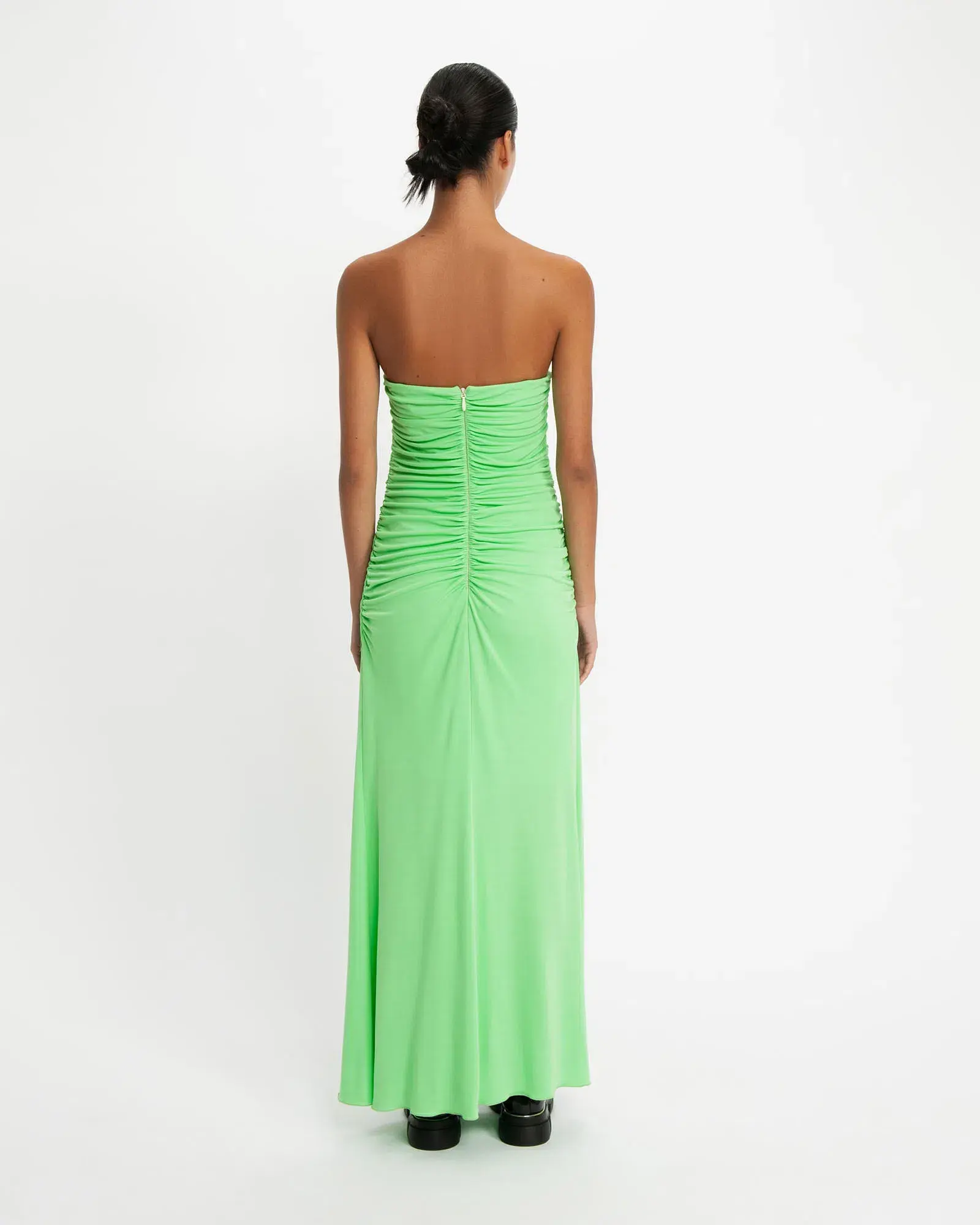 Cue Bandeau Jersey Maxi Dress Summer Green Size 8 - Image 2