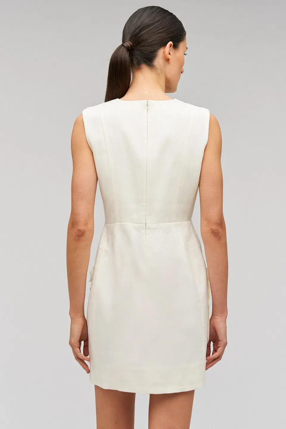Oroton Rosebud Lace Mini Dress Soft Cream Size 8 - Image 2