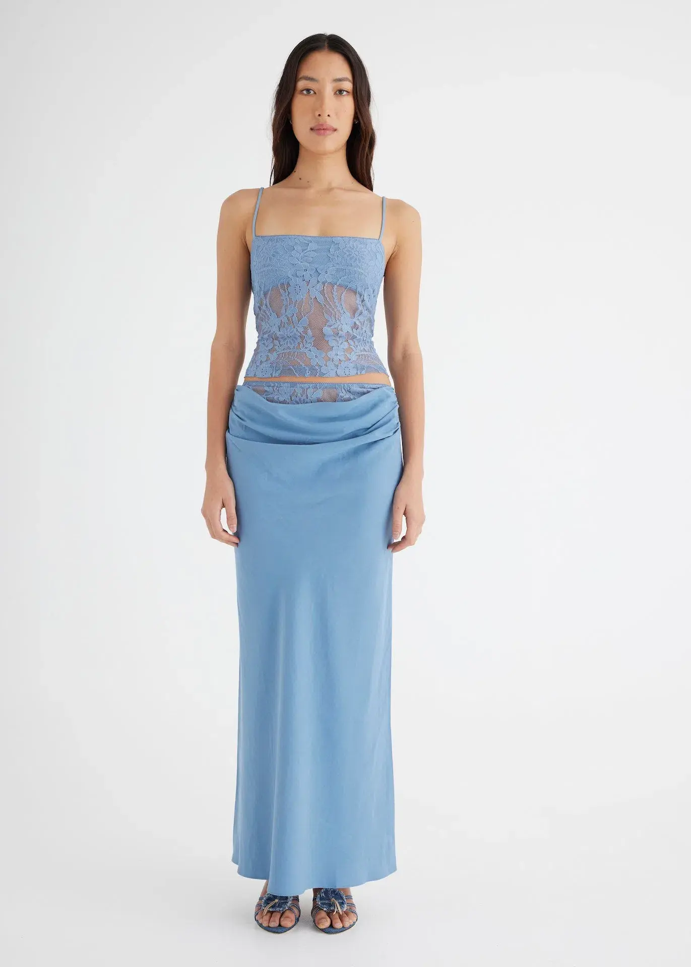 Benni Miko Cami Top and Skirt Set Storm Blue Size AU 8 - Image 1
