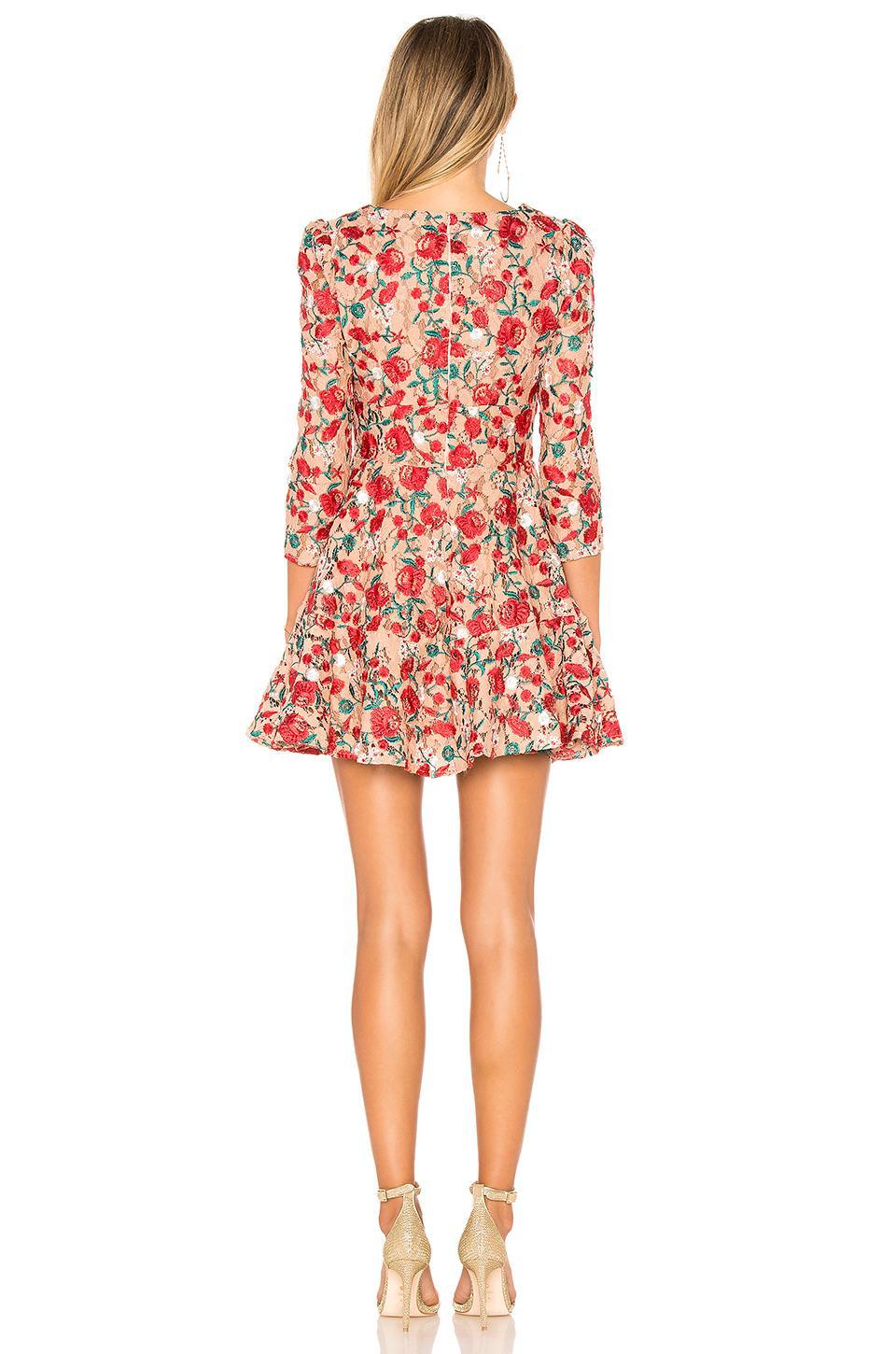 Lovers + Friends Vira Dress Red Floral Size 6 - Image 2