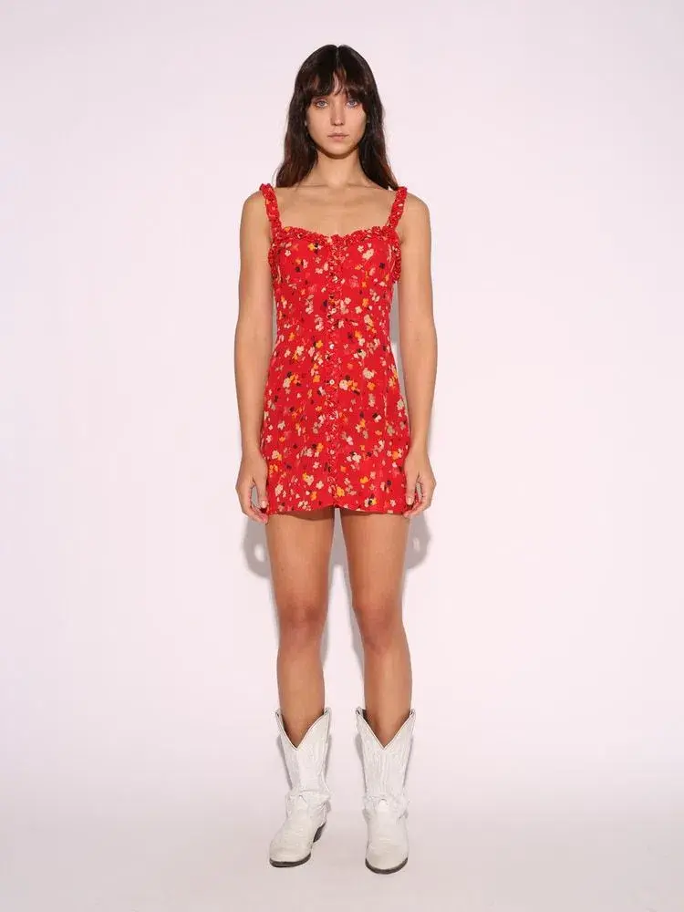 Realisation Par The Julia Mini Dress Rouge Fleur Size M / AU 10 - Image 1