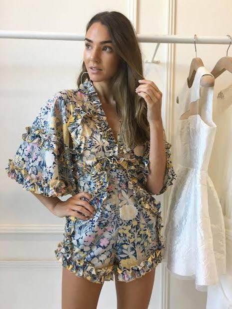 Alice McCall Choose Me Romper Blue Floral Size 8 - Image 1