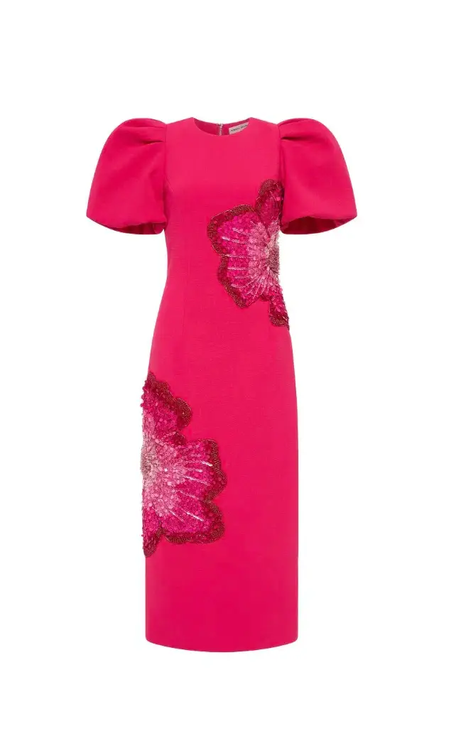 Rebecca Vallance Layana Midi Dress Raspberry Pink Size 14 - Image 5