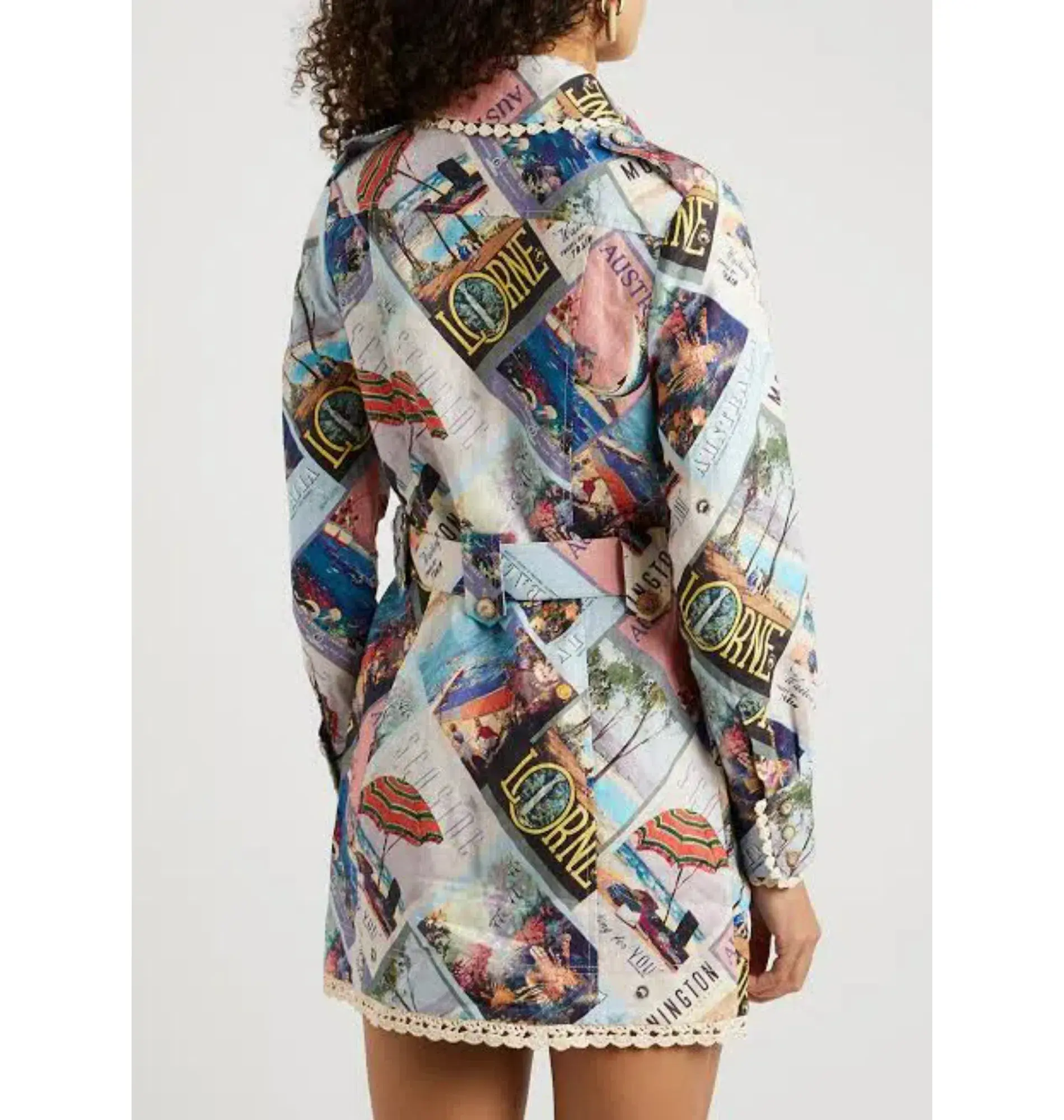 Zimmermann Postcard Shirt Mini Dress Print Size 2 / AU 12 - Image 3