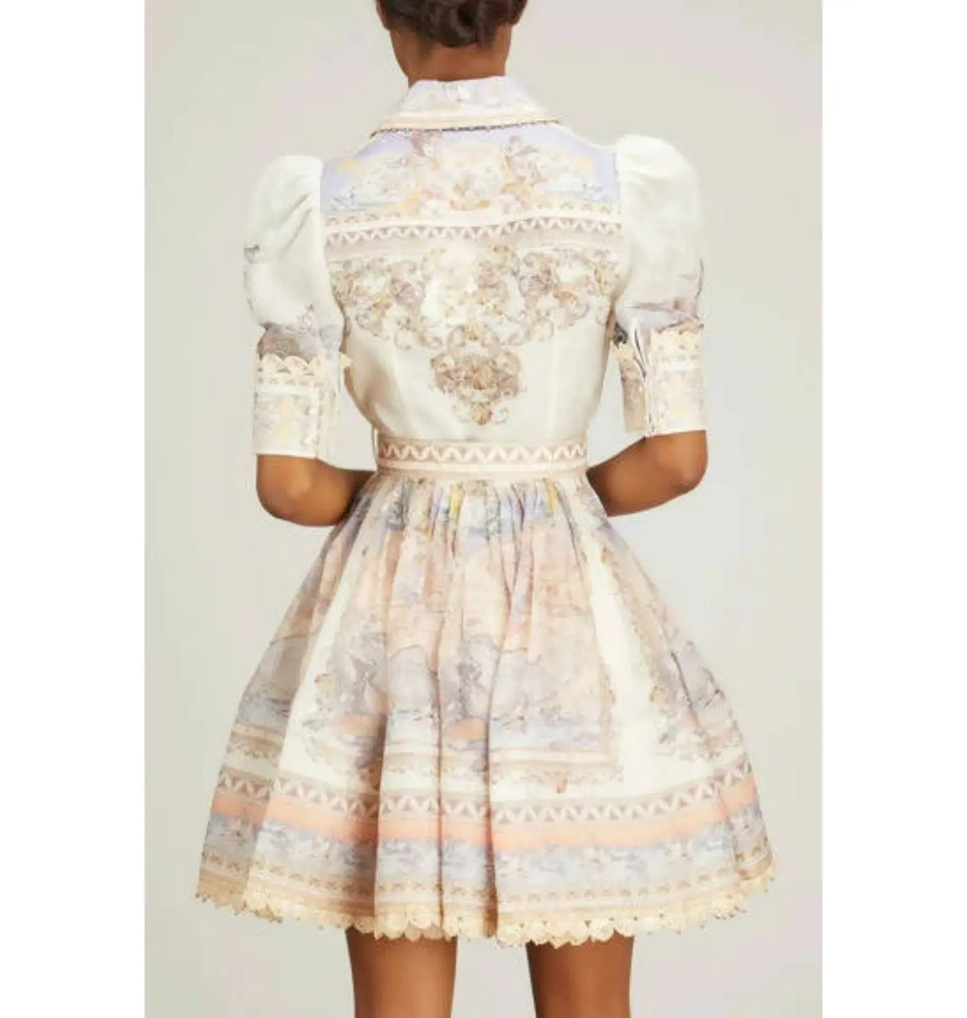 Zimmermann High Tide Mini Shirt Dress in Odyssey Print Size 3 / Au 14 - Image 3