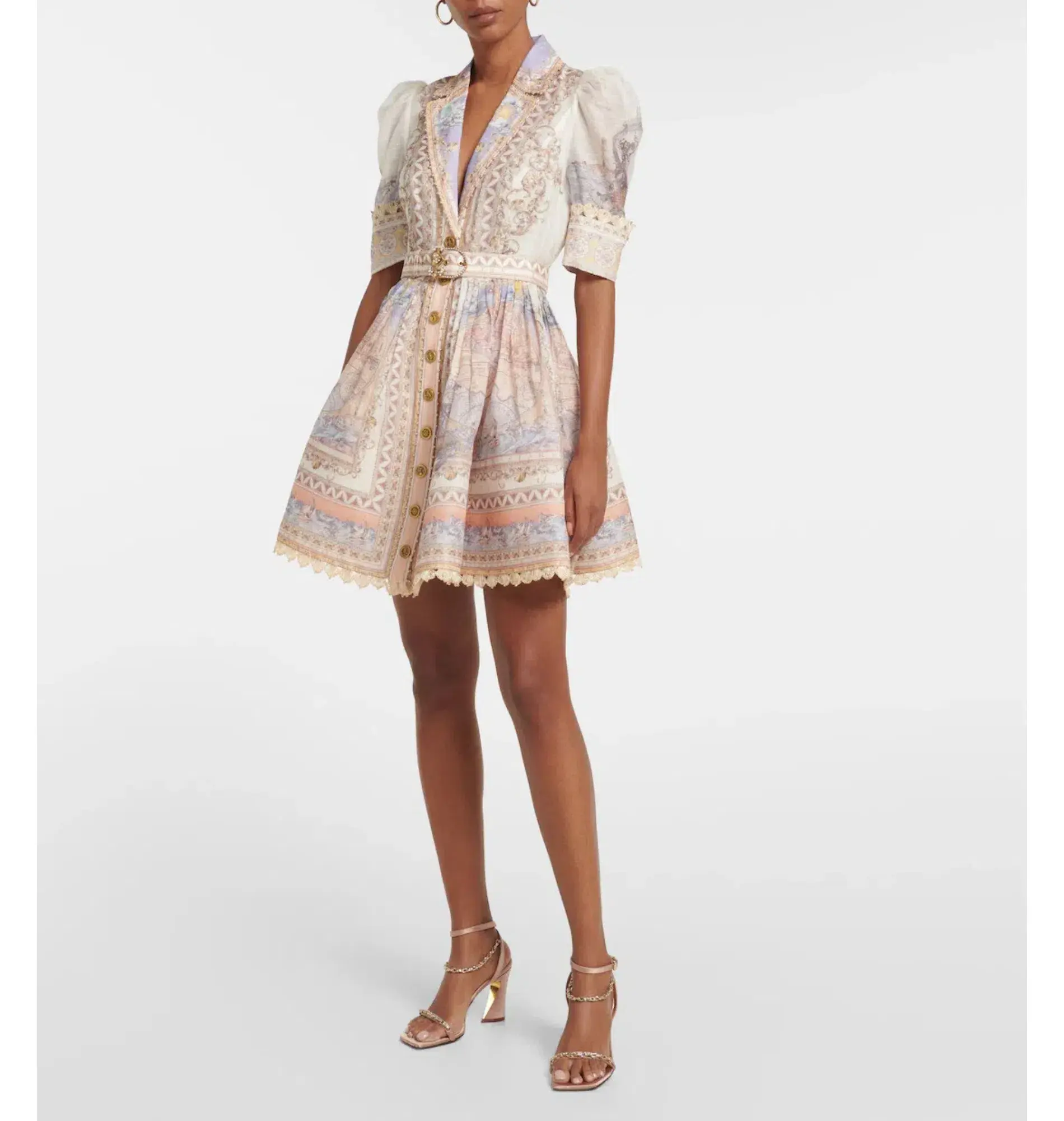 Zimmermann High Tide Mini Shirt Dress in Odyssey Print Size 3 / Au 14 - Image 1