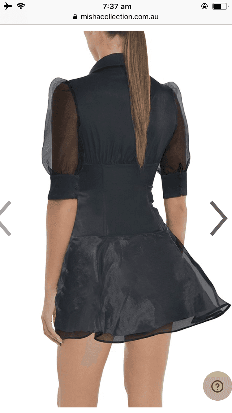 MISHA Emily Mini Black Dress Size 8 - Image 2