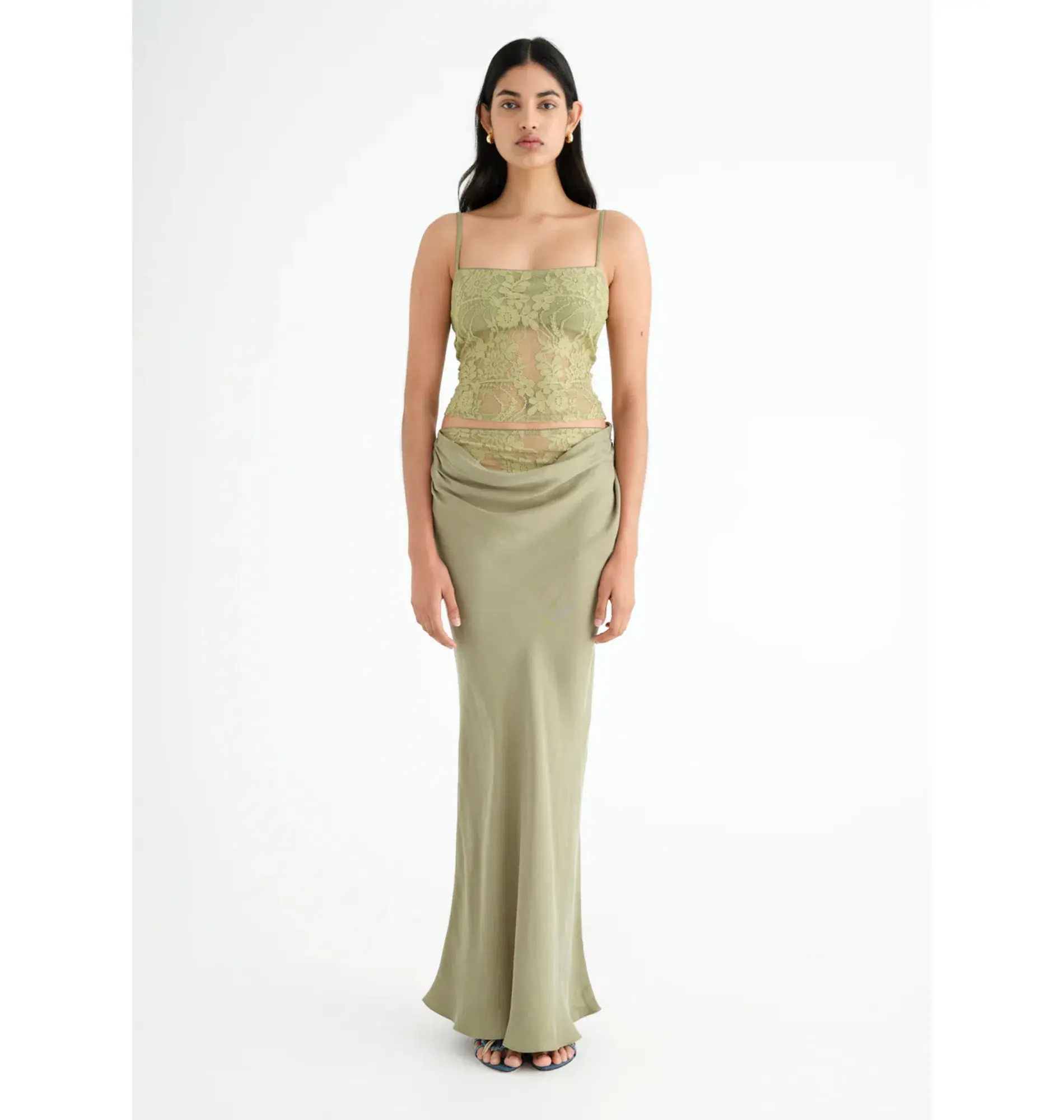 Benni Miko Cami Top and Skirt Set Pear Green Size AU 8  - Image 1