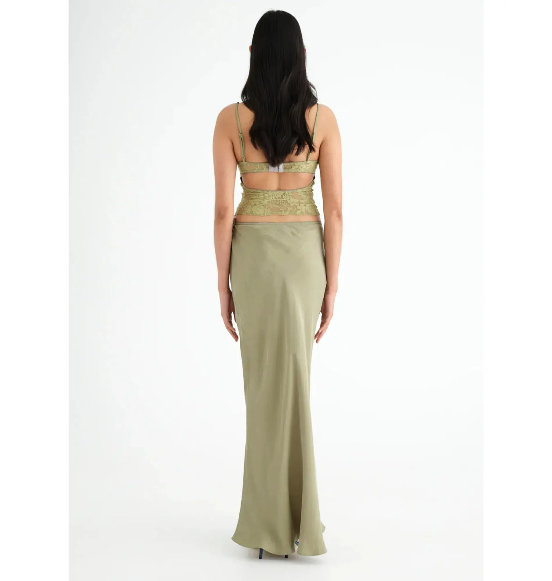 Benni Miko Cami Top and Skirt Set Pear Green Size AU 8  - Image 4
