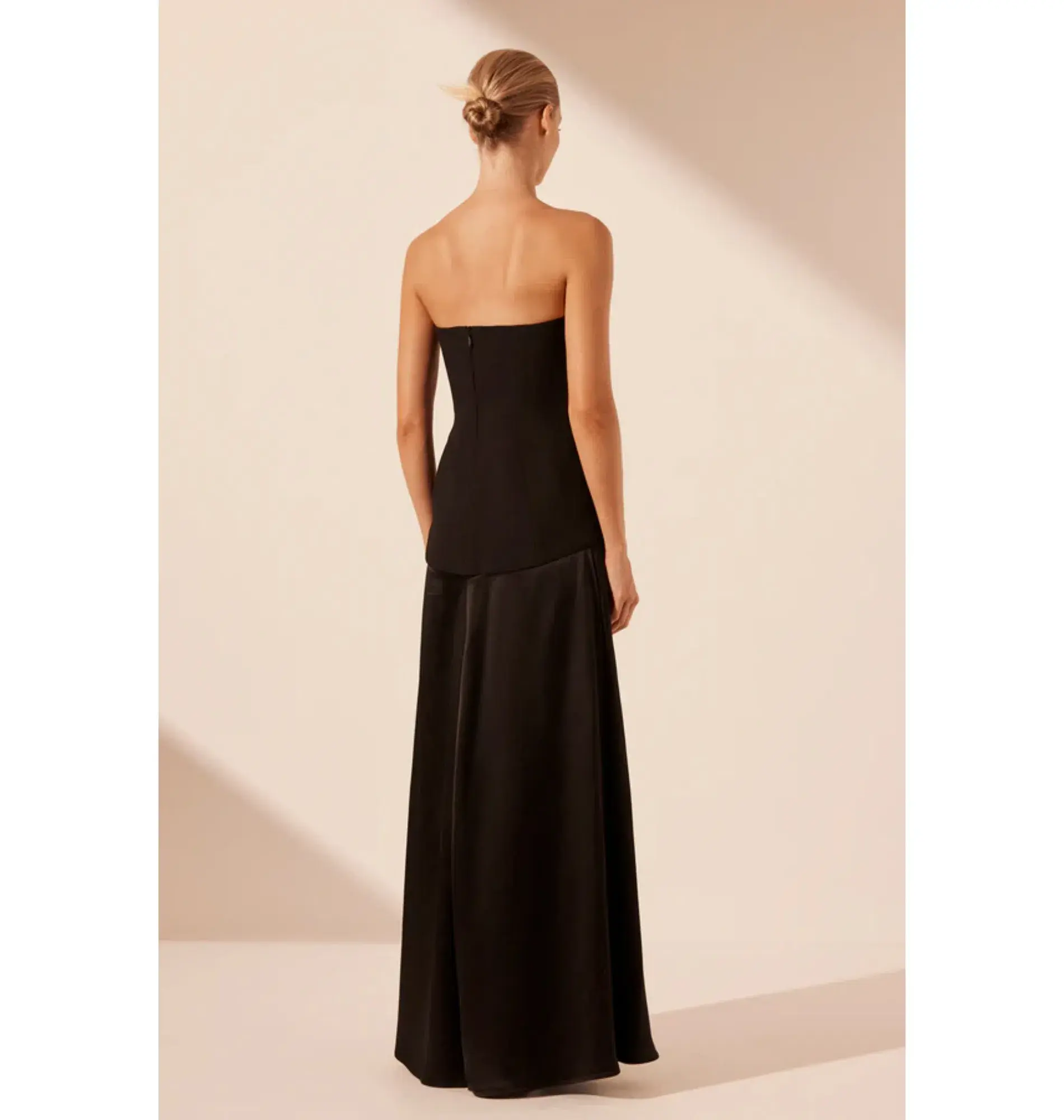Shona Joy Adri Strapless Panelled Maxi Dress Black Size XXS / AU 4 - Image 3