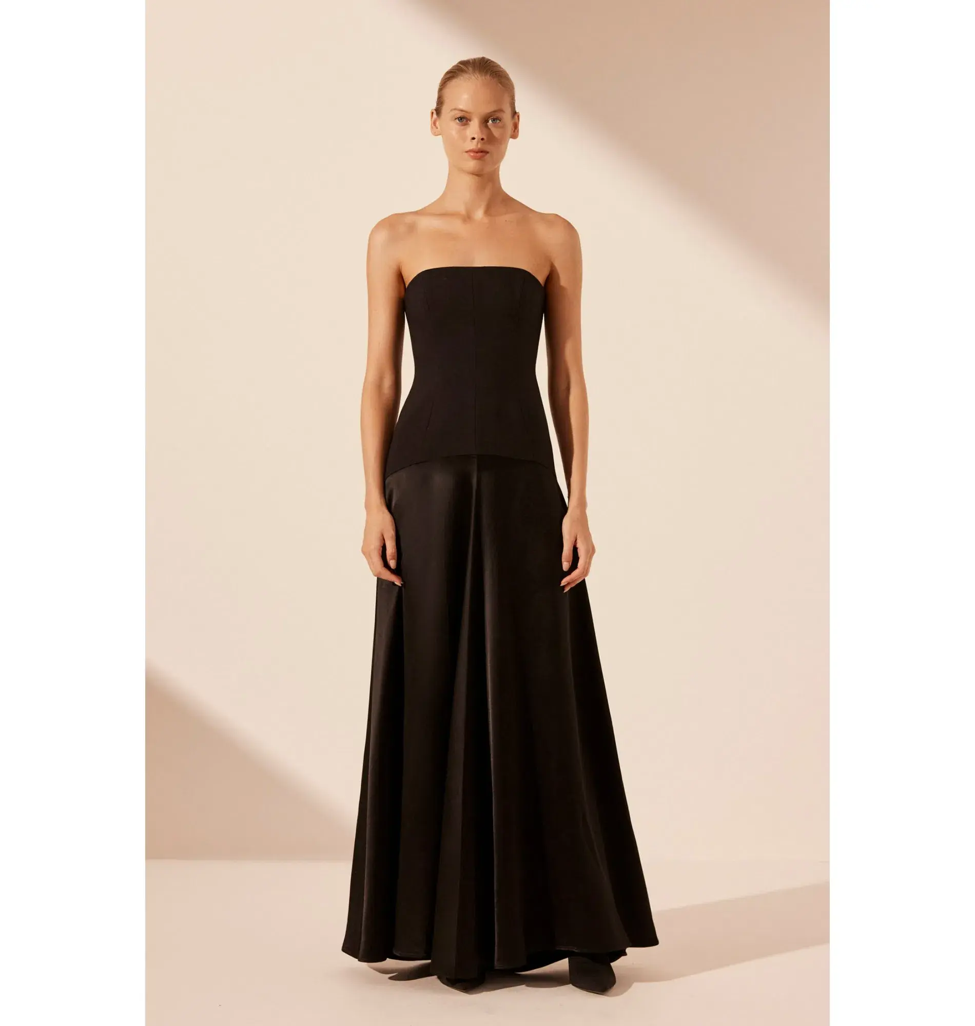 Shona Joy Adri Strapless Panelled Maxi Dress Black Size XXS / AU 4 - Image 4
