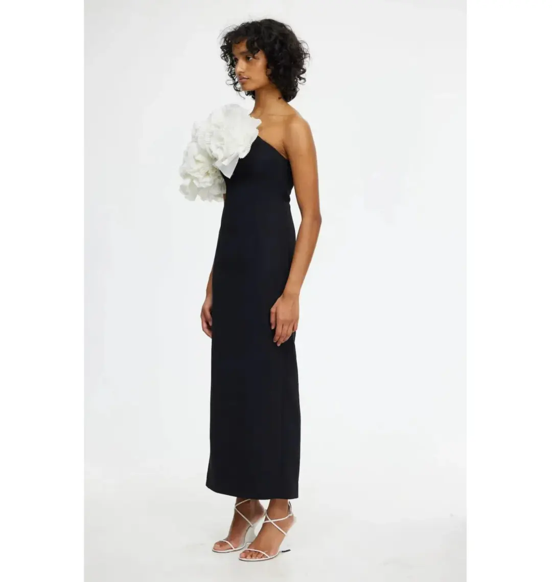 Acler Hampstead Midi Dress in Black and Ivory Size AU 12 for rent on The Volte - main image