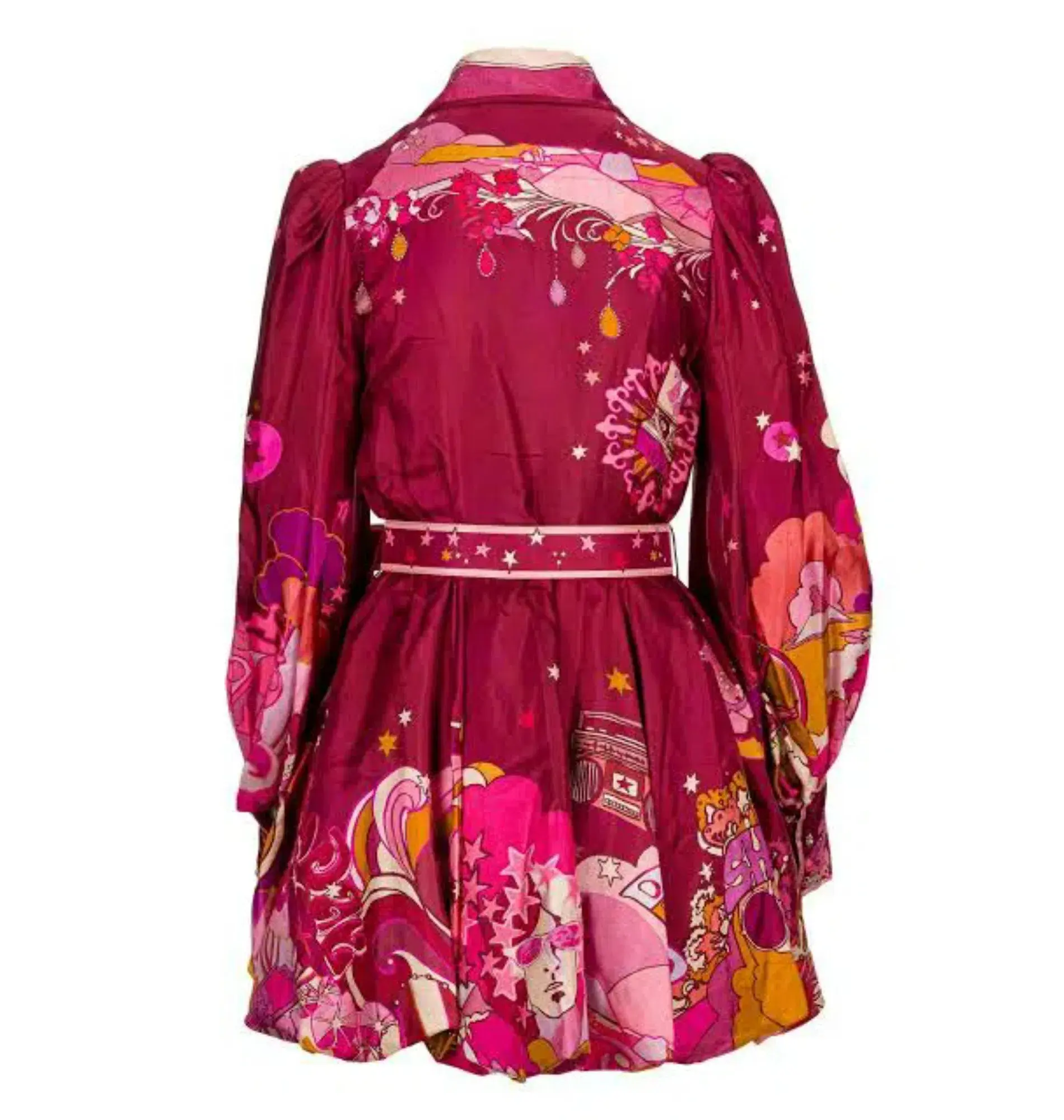Zimmermann Concert Bubble Shirt Dress in Plum Collage Size 2 / AU 12 - Image 5