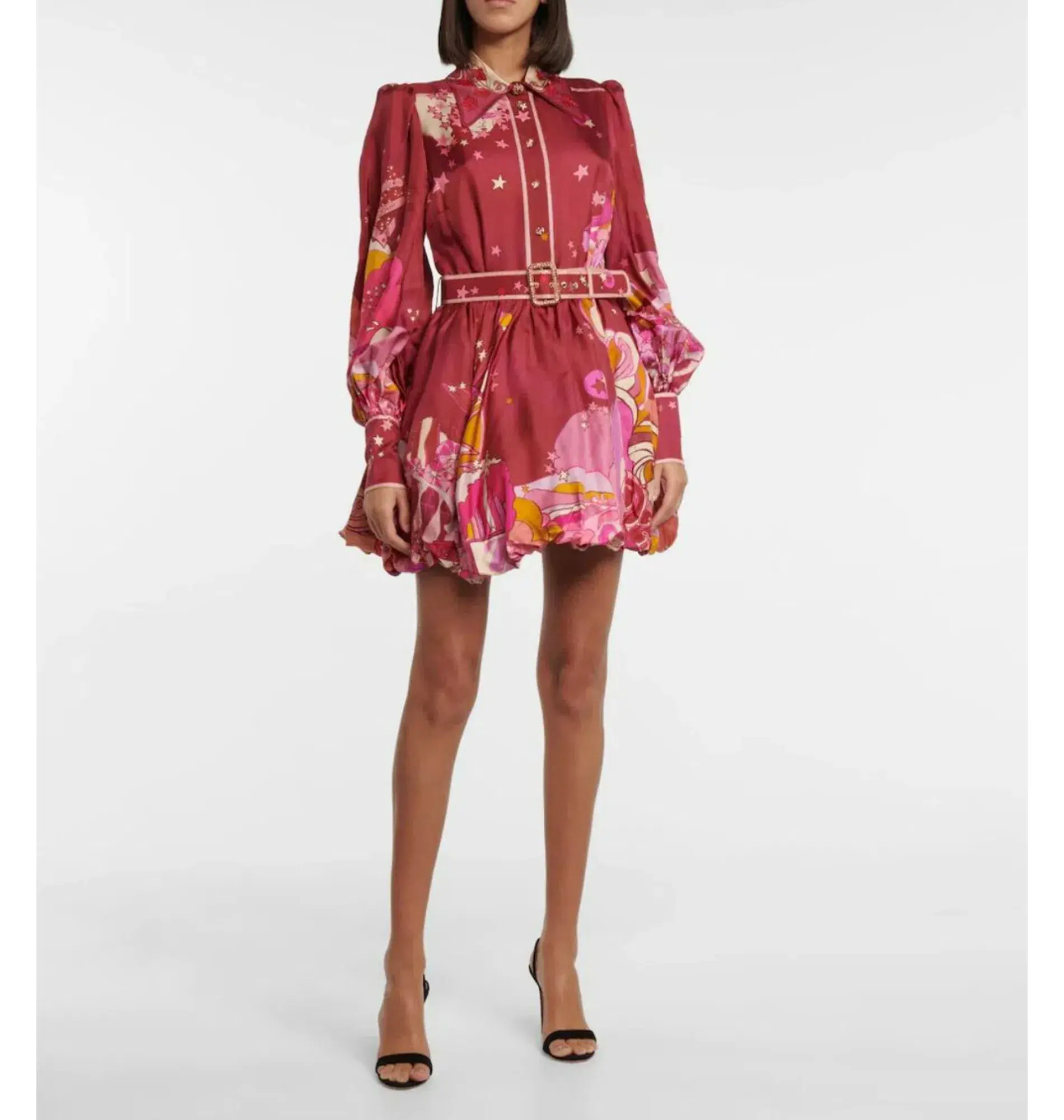 Zimmermann Concert Bubble Shirt Dress in Plum Collage Size 2 / AU 12 - Image 1