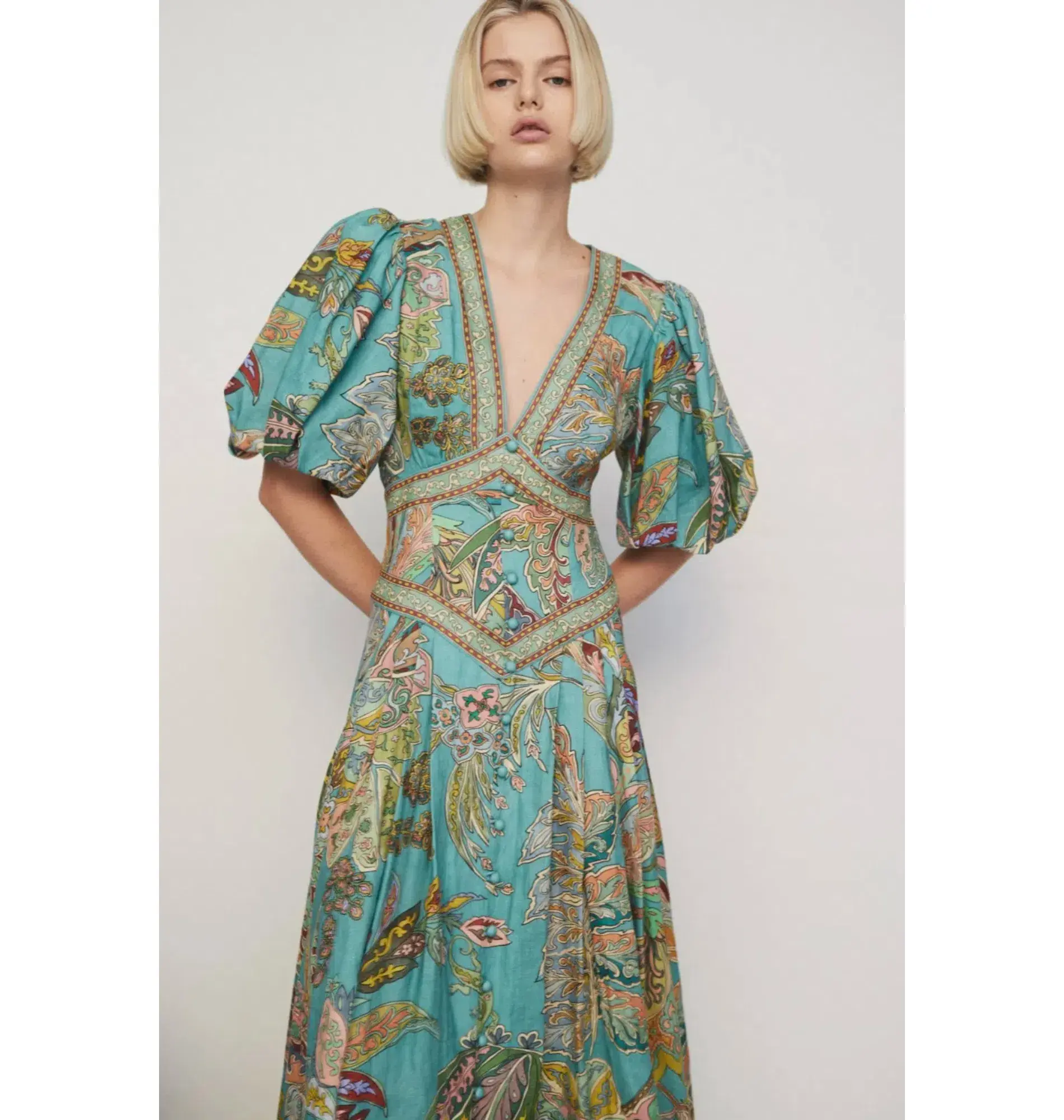 Alemais Franca Midi Dress Green Size AU 10  - Image 2