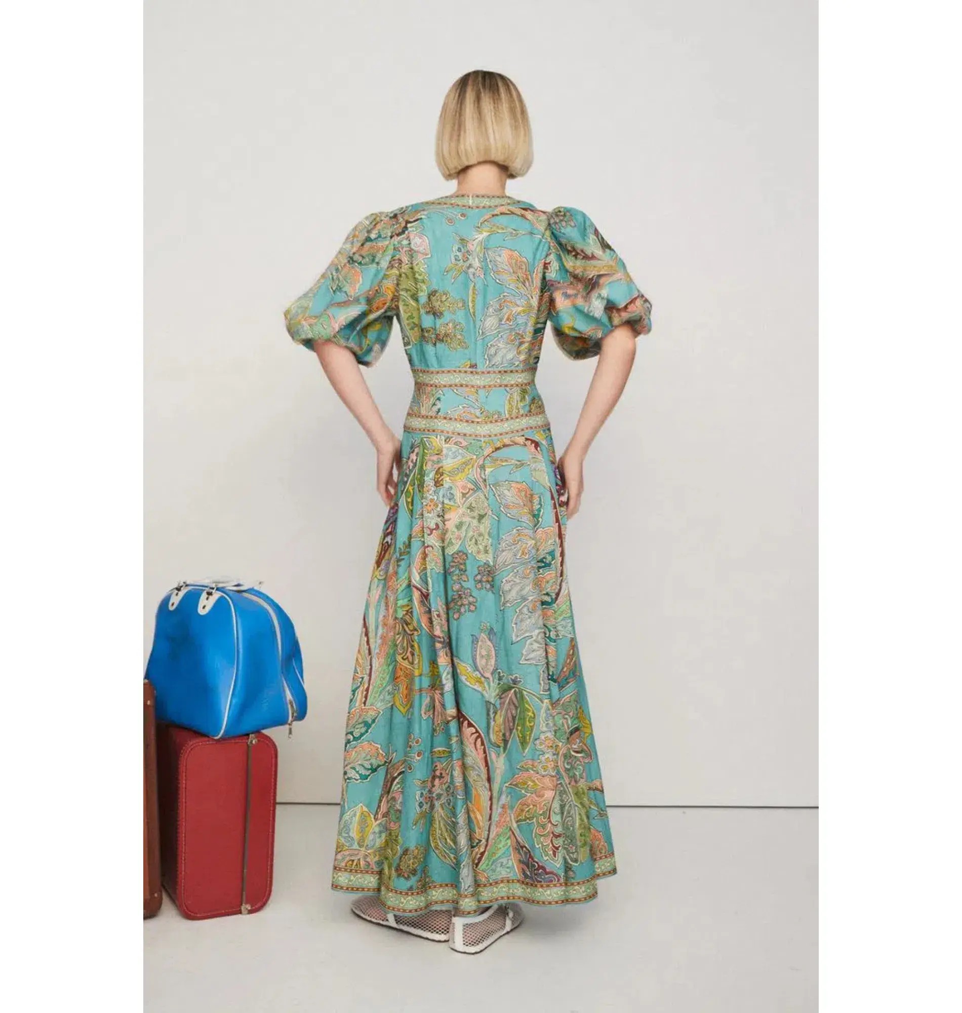 Alemais Franca Midi Dress Green Size AU 10  - Image 4