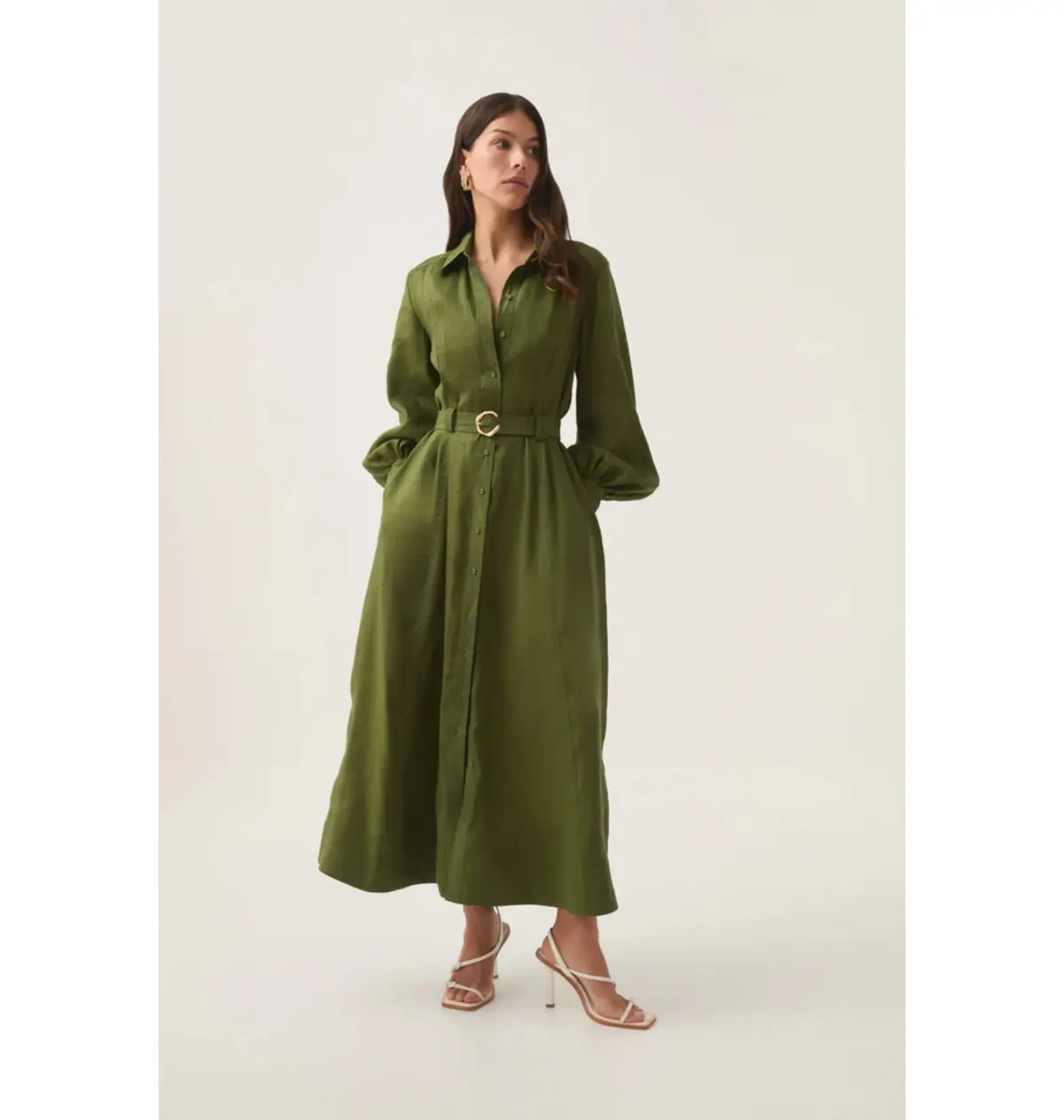 Aje Enchanter Scarf Midi Dress in Fern Green Size AU 12 - Image 2
