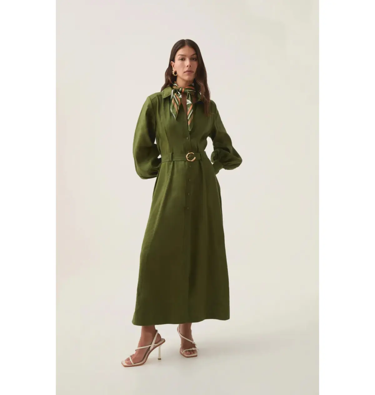 Aje Enchanter Scarf Midi Dress in Fern Green Size AU 12 - Image 1