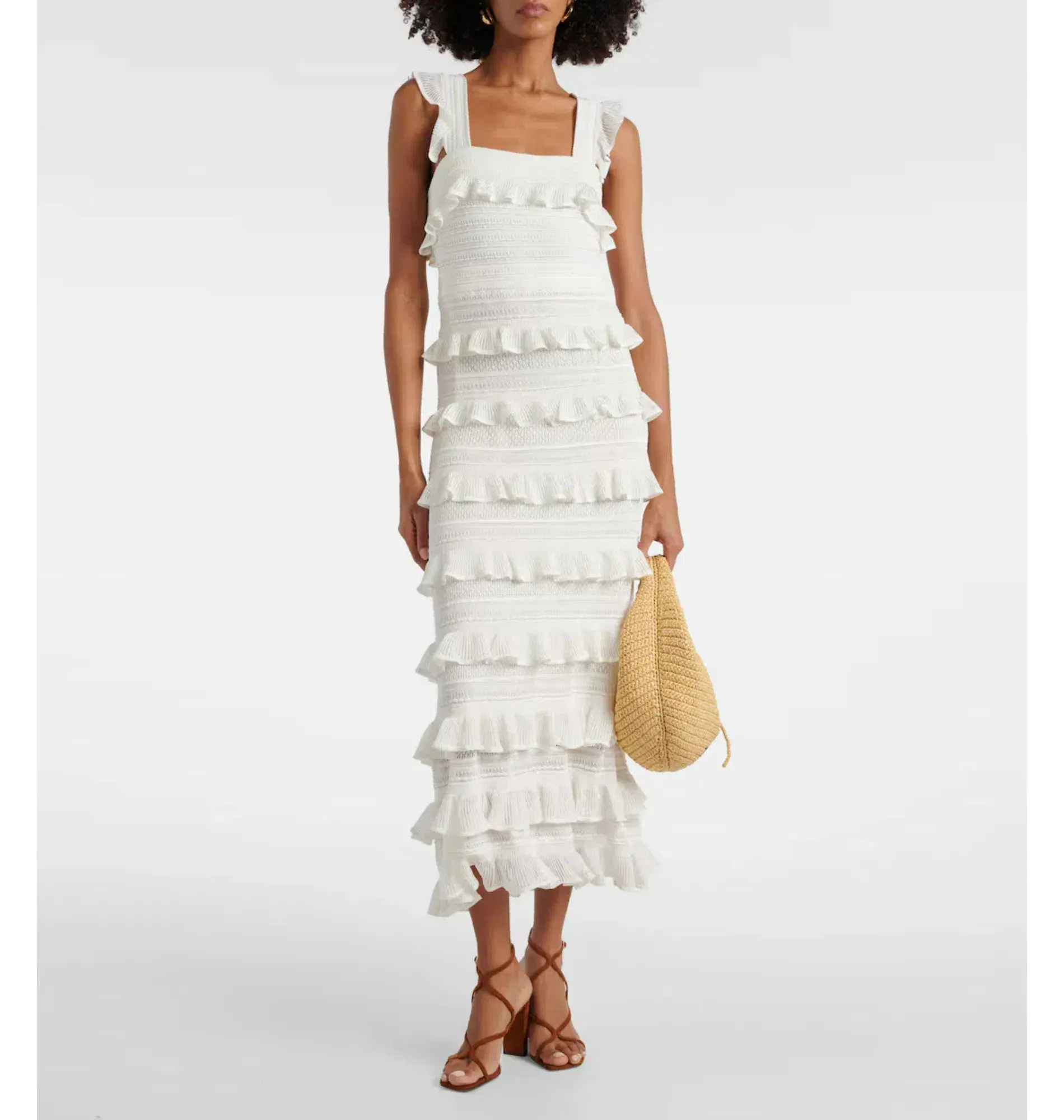 Zimmermann Natura Ruffle Dress in Parchment Size 0 / AU 8 - Image 1