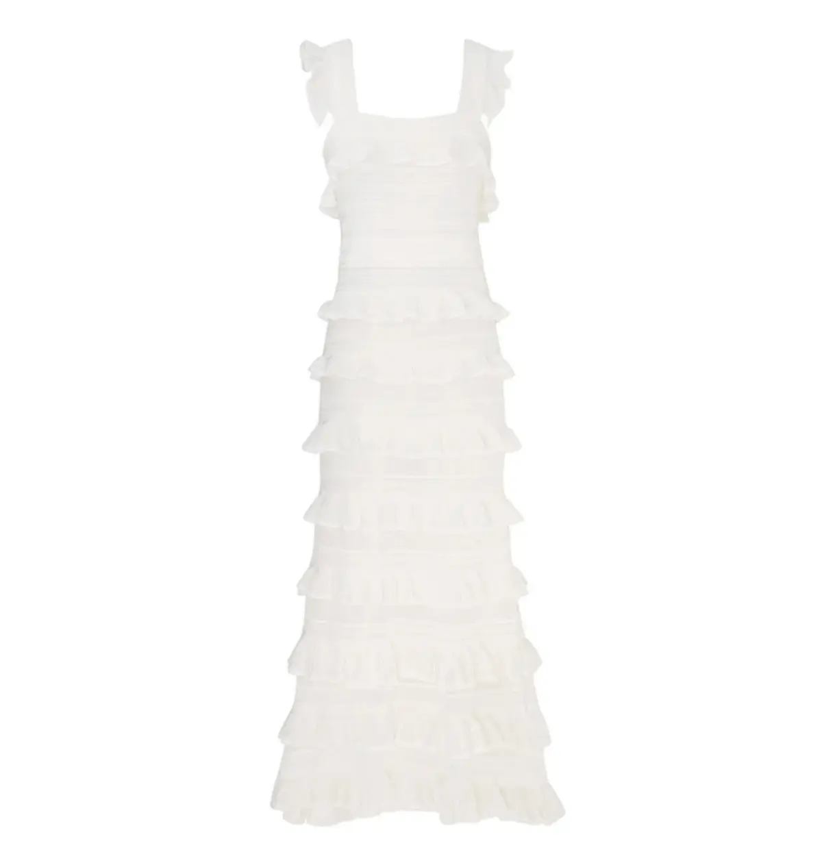 Zimmermann Natura Ruffle Dress in Parchment Size 0 / AU 8 - Image 4