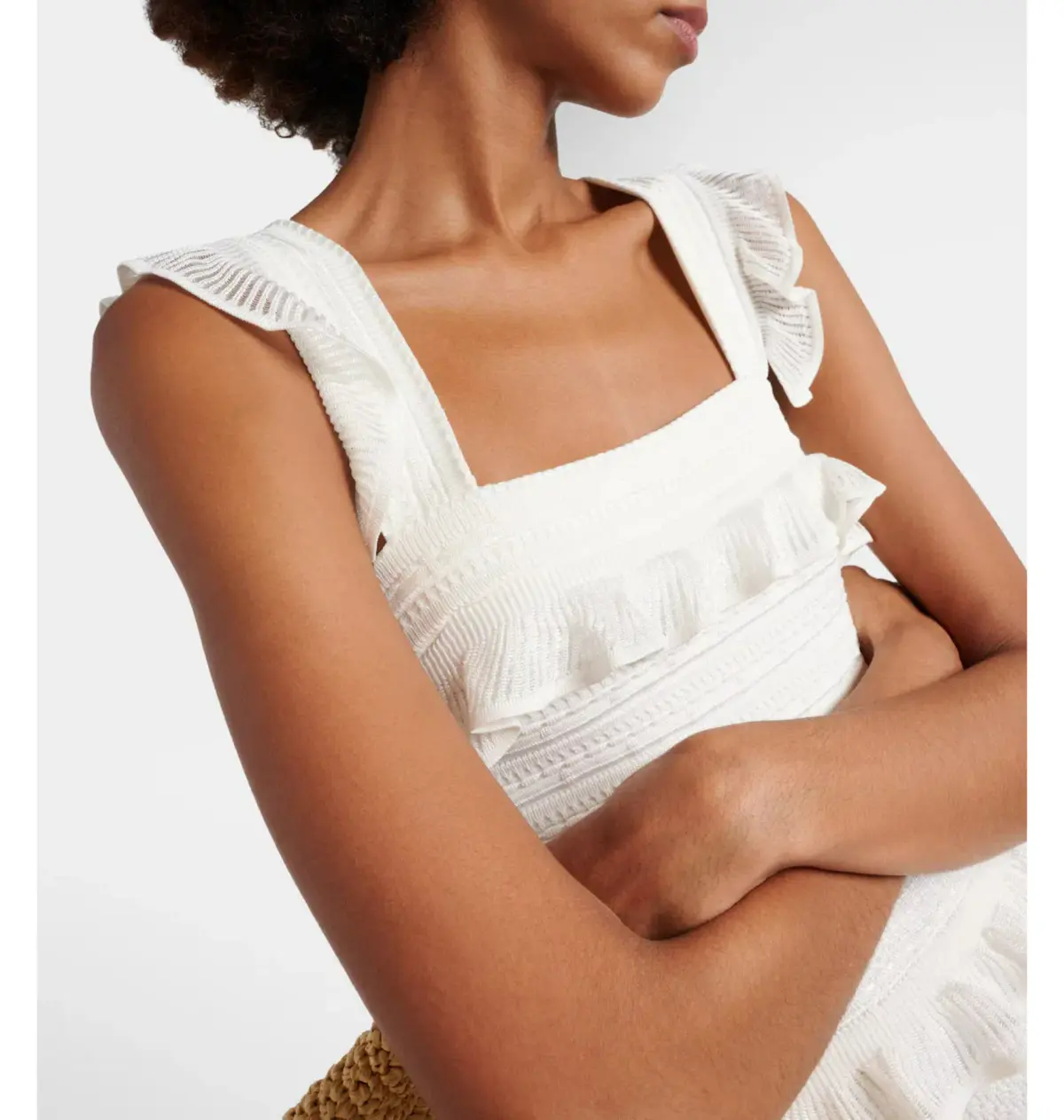 Zimmermann Natura Ruffle Dress in Parchment Size 0 / AU 8 - Image 3