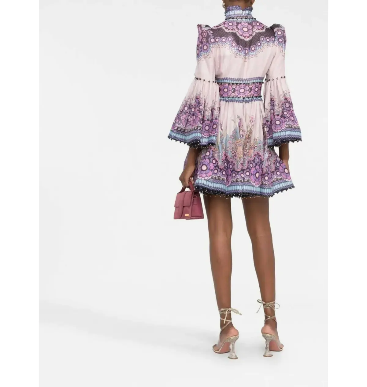 Zimmermann Celestial Bell Sleeve Mini Dress Gemini Zodiac Print Size 3 / AU 14 - Image 5