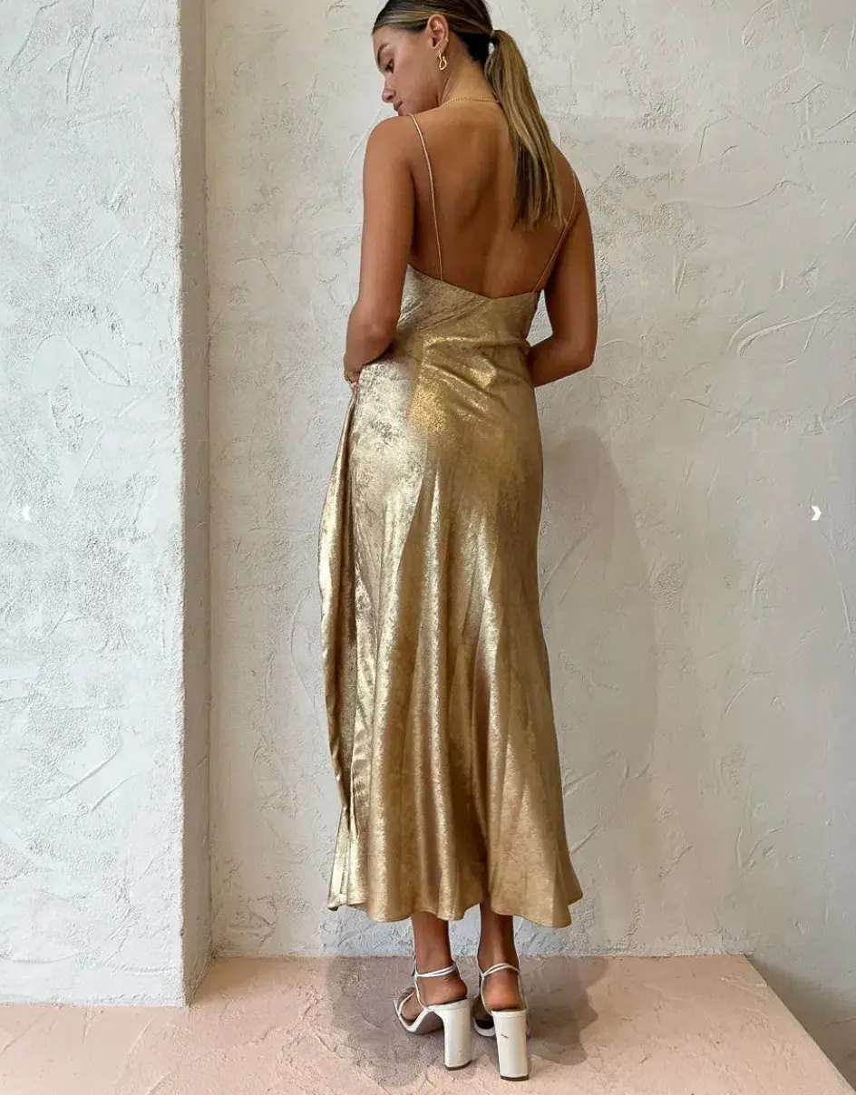 Acler Queensbridge Dress in Gold Size AU 10 - Image 4