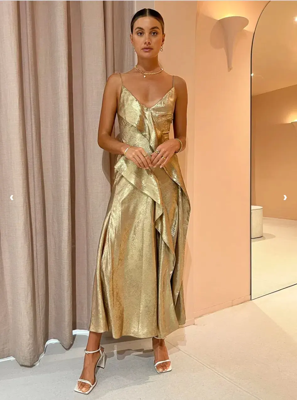 Acler Queensbridge Dress in Gold Size AU 10 - Image 2