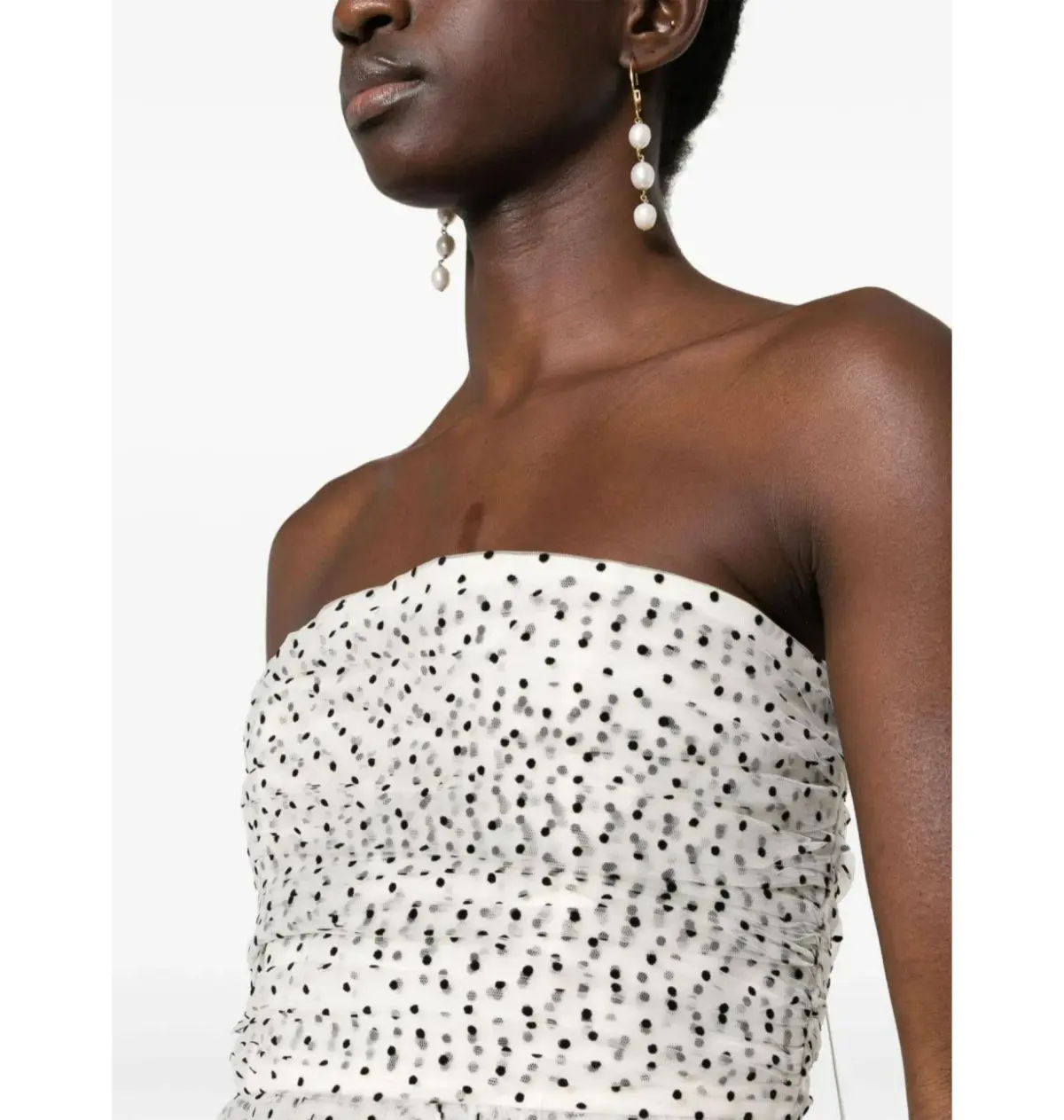 Zimmermann Tulle Midi Dress White/Black Dot Size 1 / AU 10 - Image 2