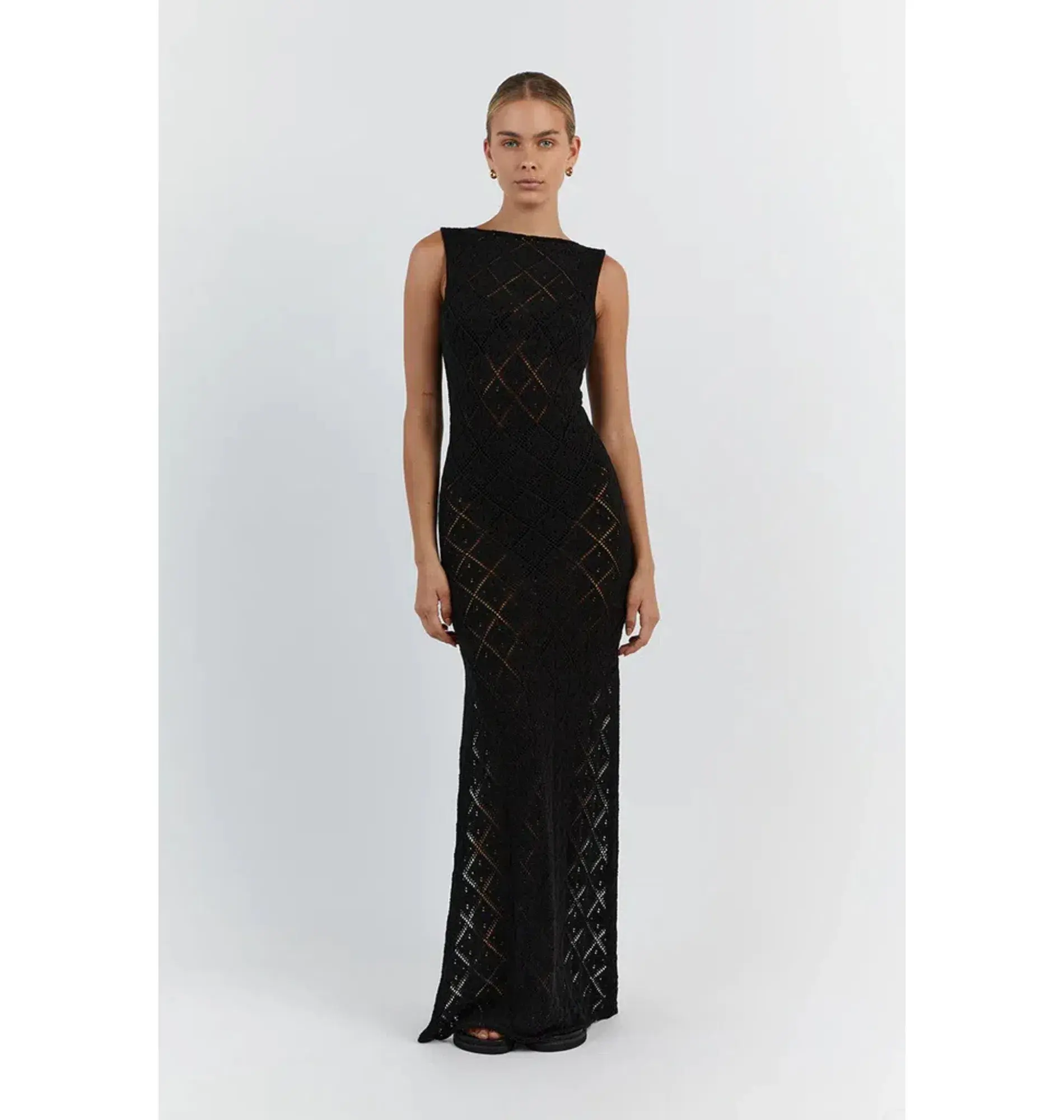 Dissh Sorrento Crochet Dress Black Size AU 10 - Image 1