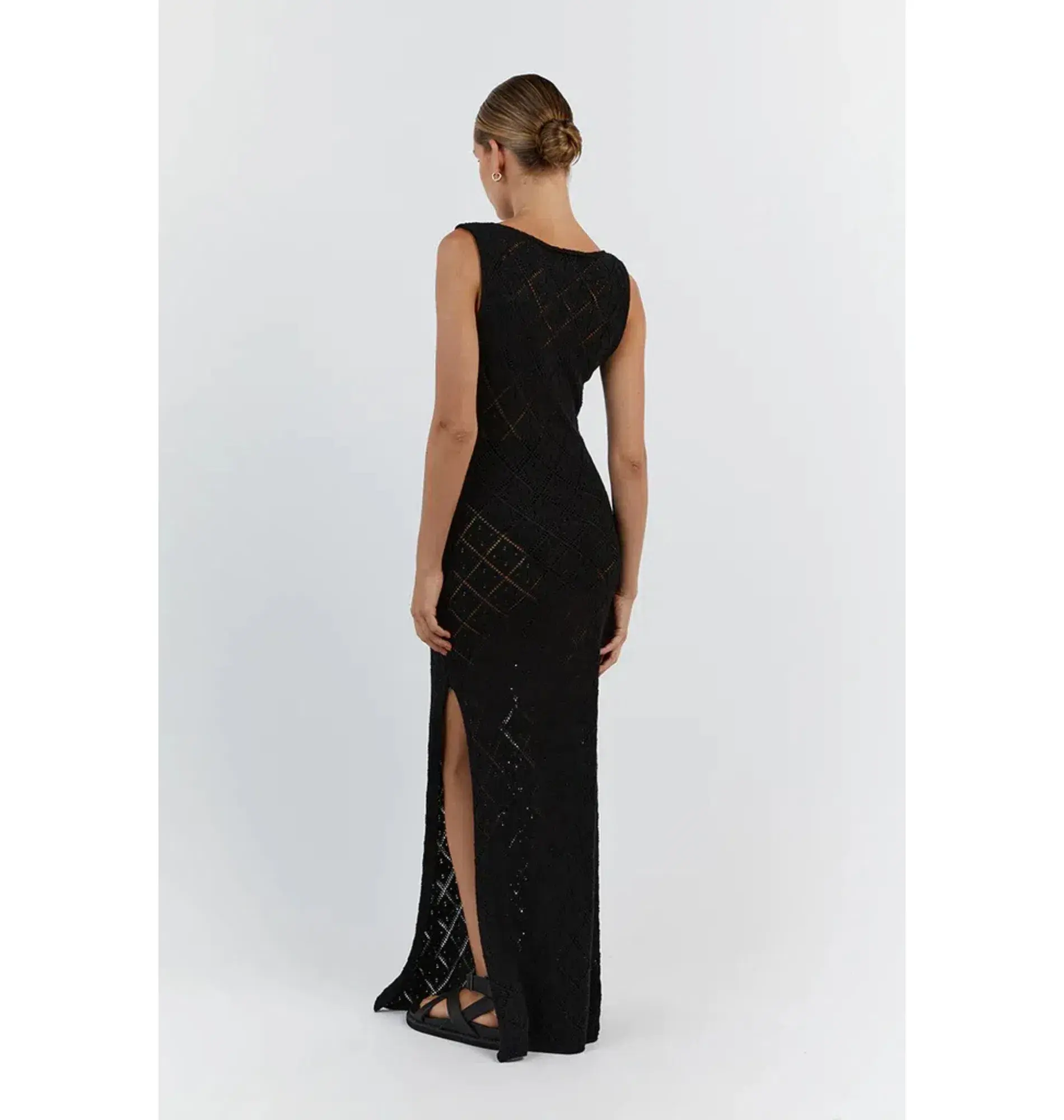 Dissh Sorrento Crochet Dress Black Size AU 10 - Image 3
