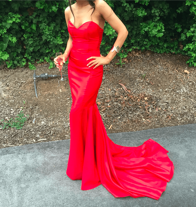 Strapless Red Formal Dress size 6 - Image 2