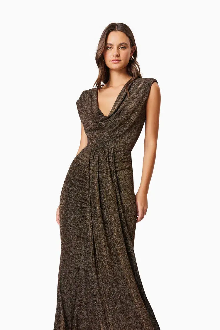 Elliatt The Nalani Maxi Dress Black/Gold Size 16 - Image 3