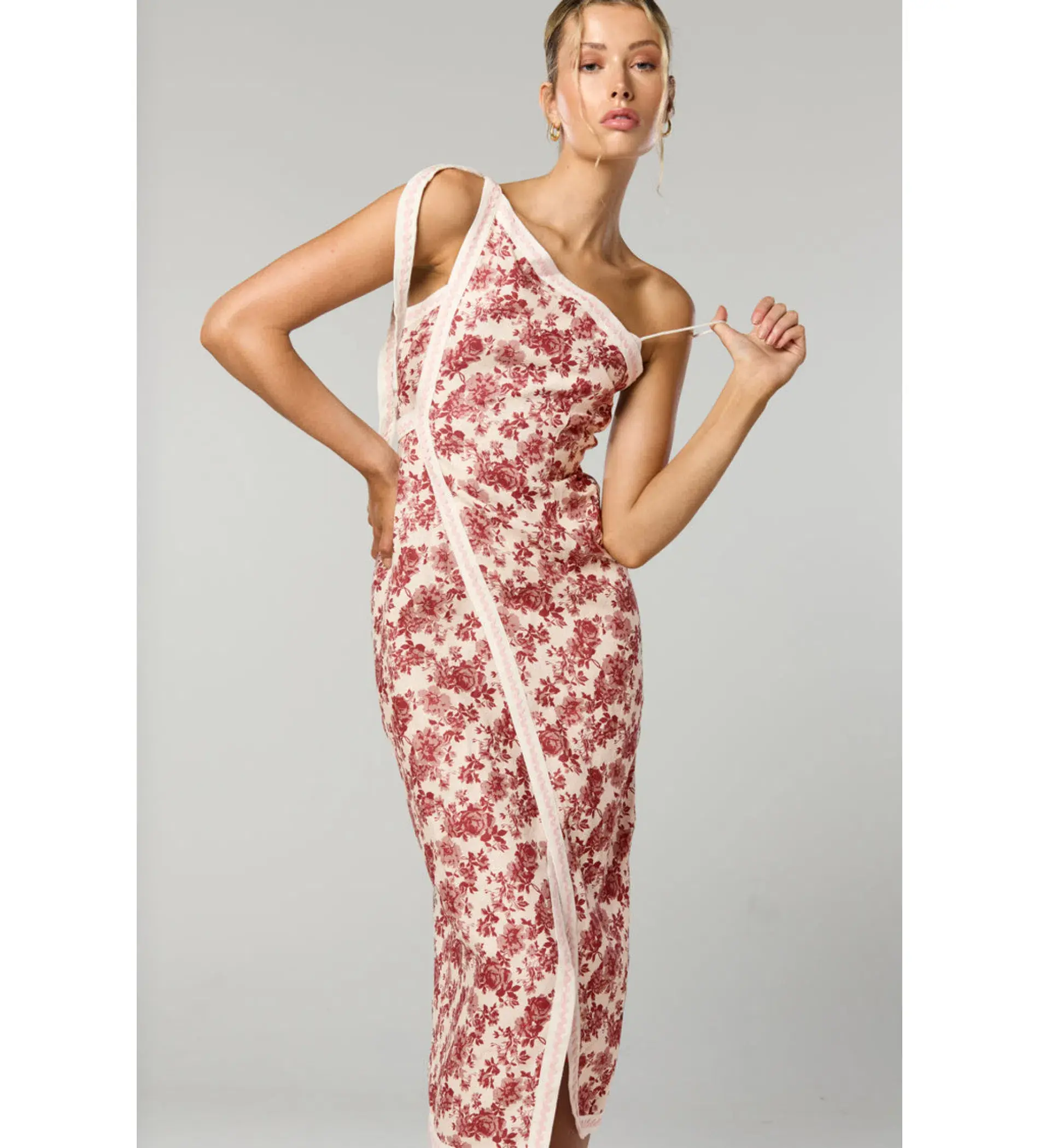 Winona  Cherri Asymmetrical Midi Dress Floral Size 14 - Image 4